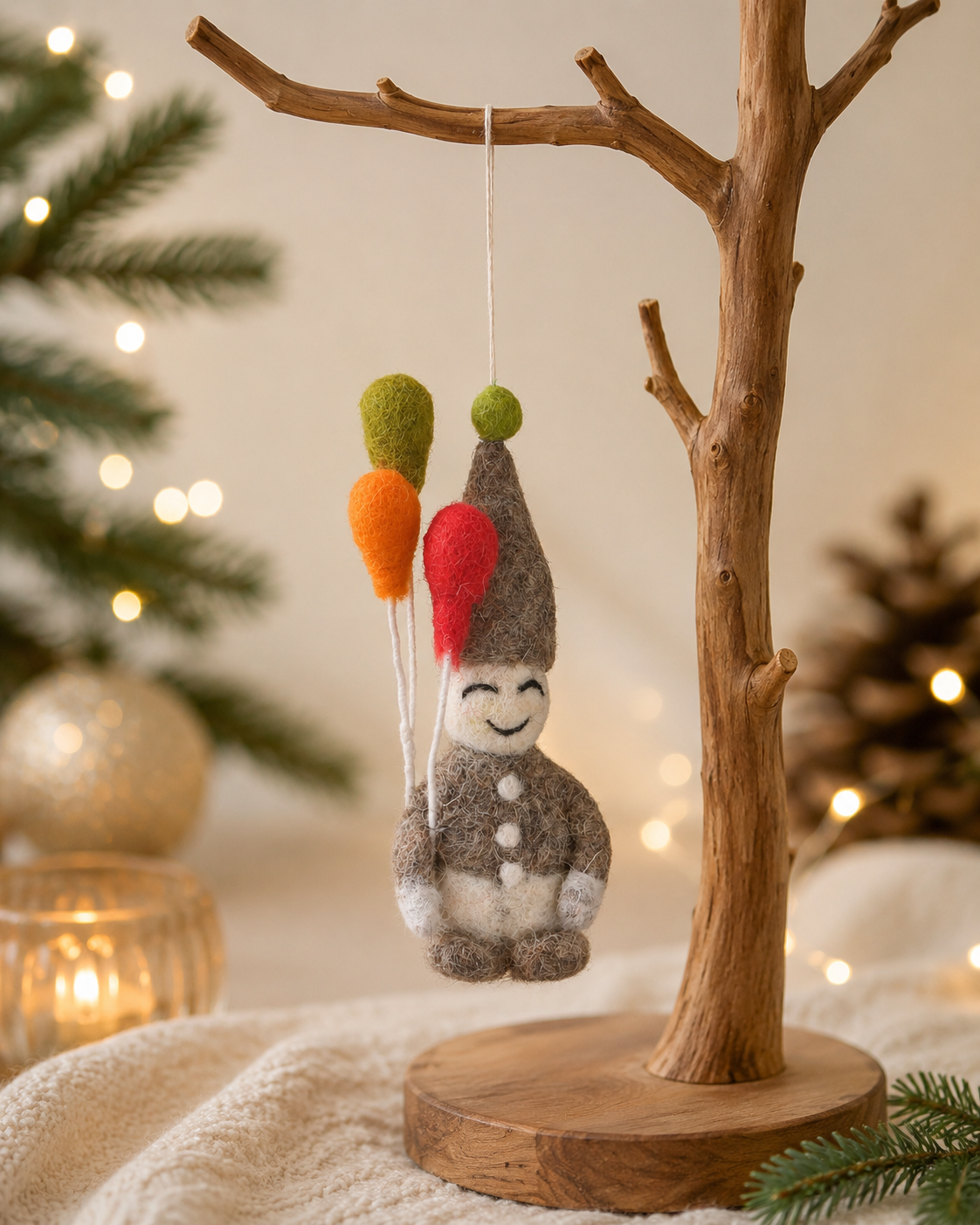 Elf Balloon Boy hanging ornament