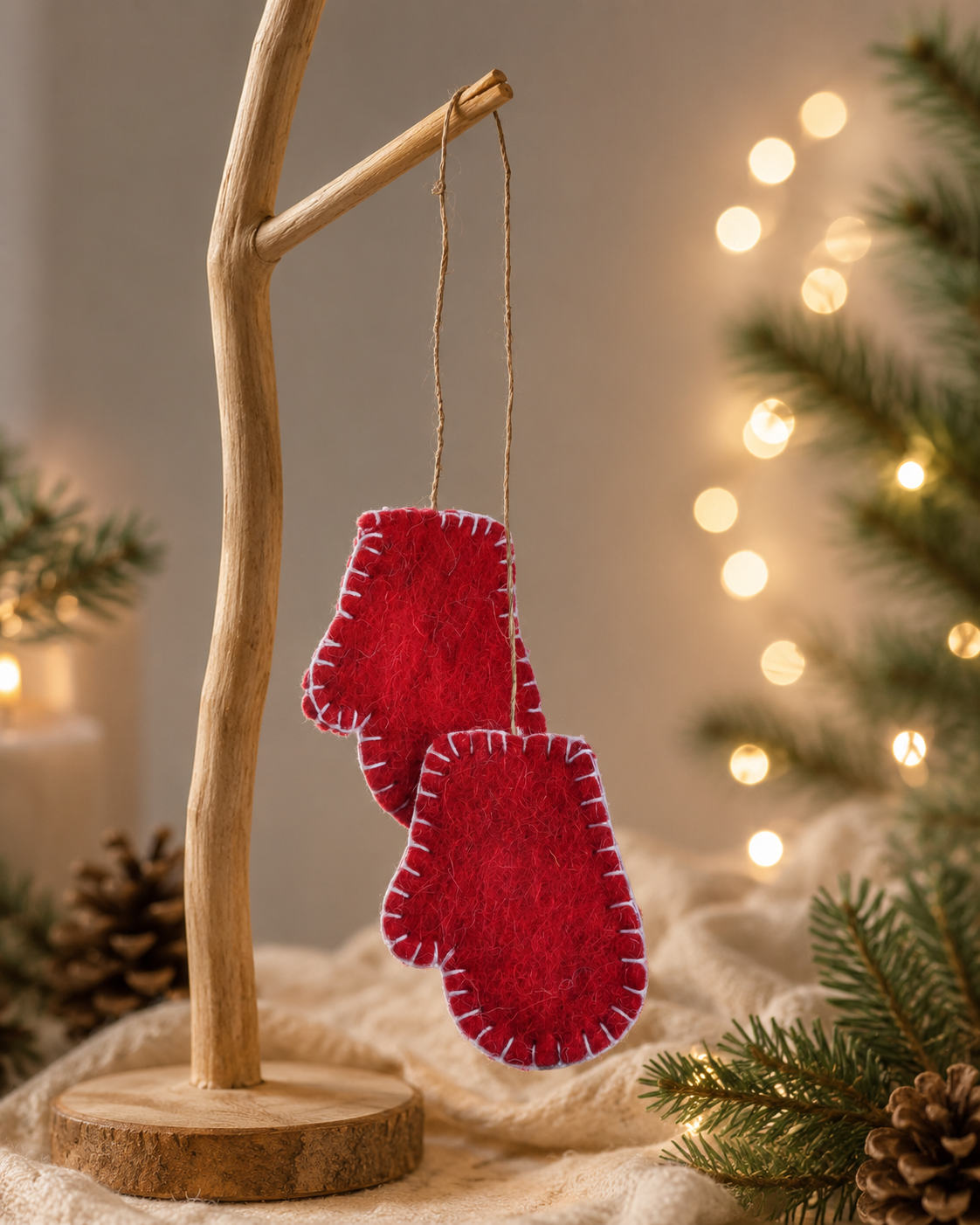 Mini Christmas Gloves Set of 3 hanging ornament