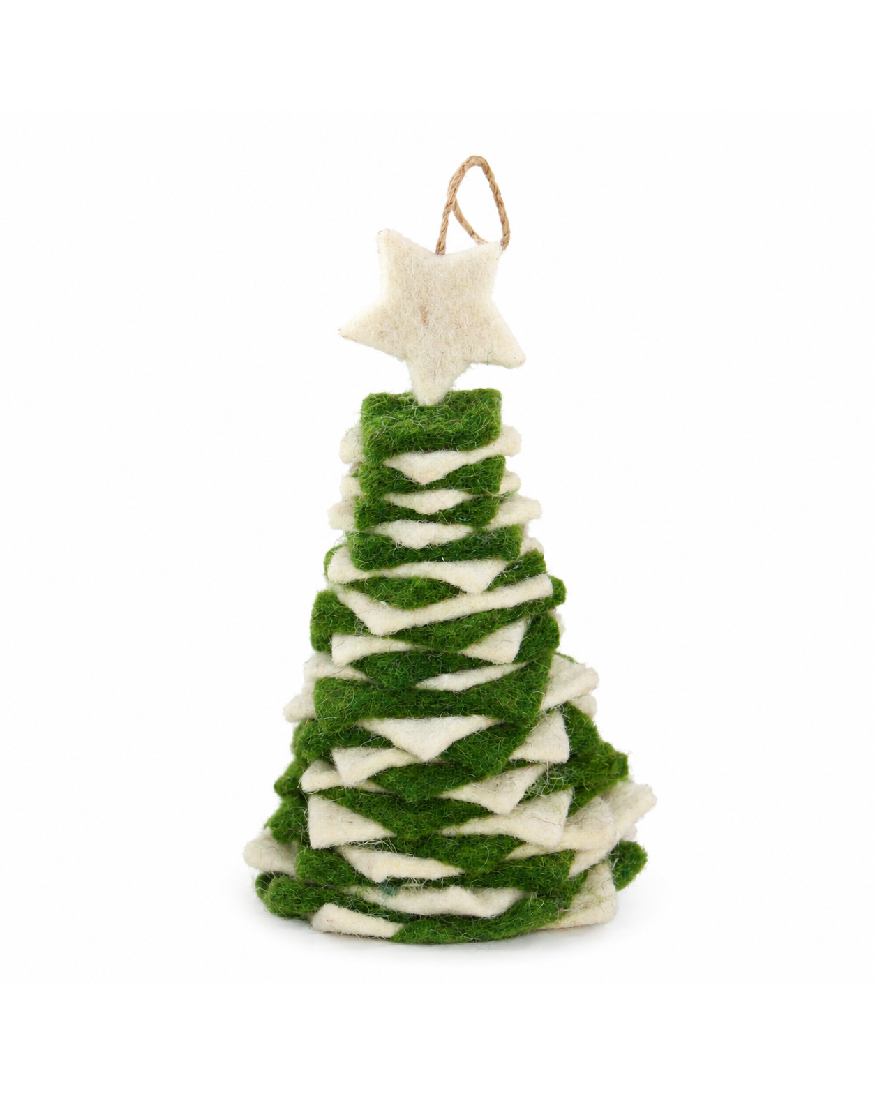 Hanging Christmas Tree (Green And Off-White) (Large) hanging ornament