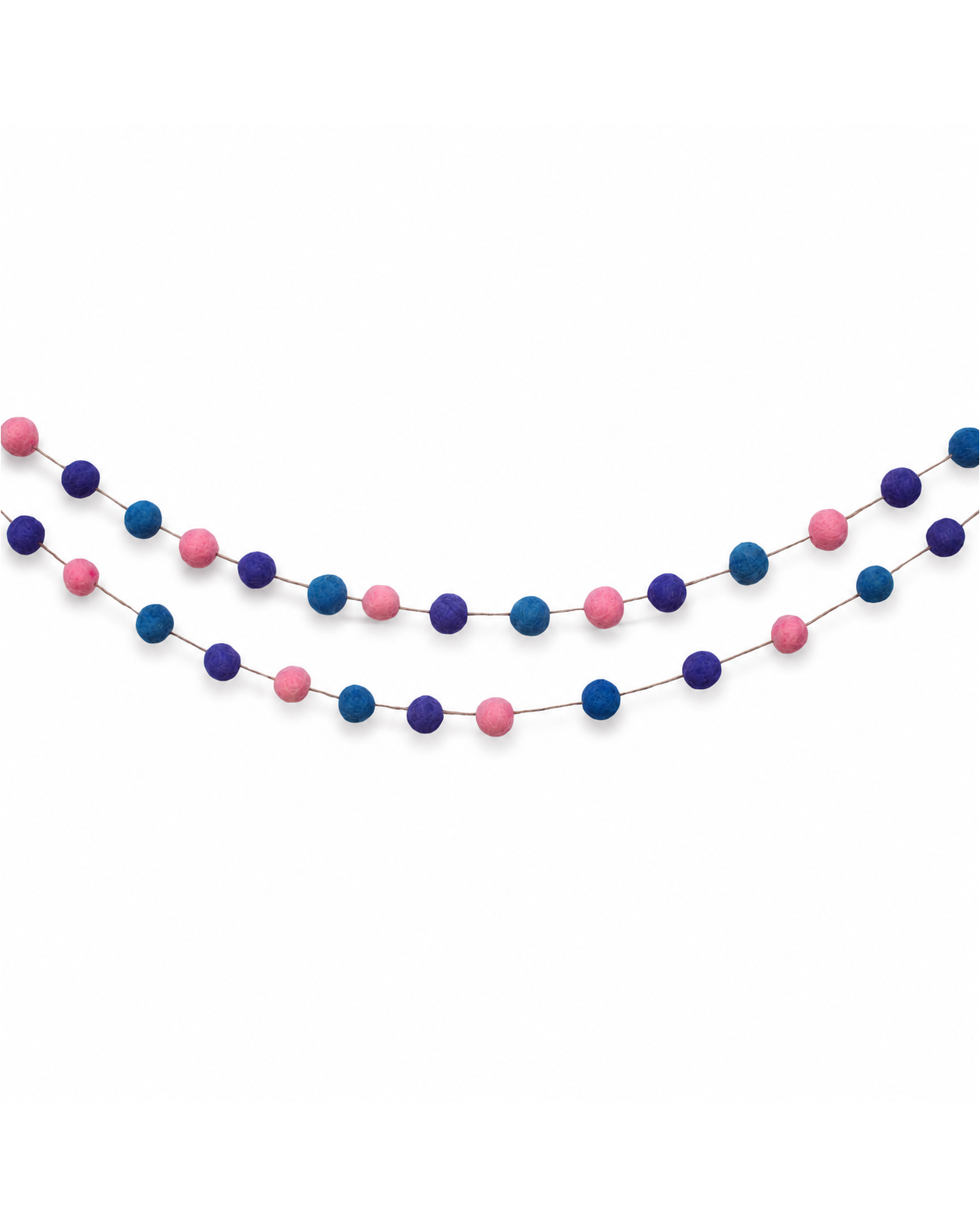 Felted Pom Pom Garland Set Of 2