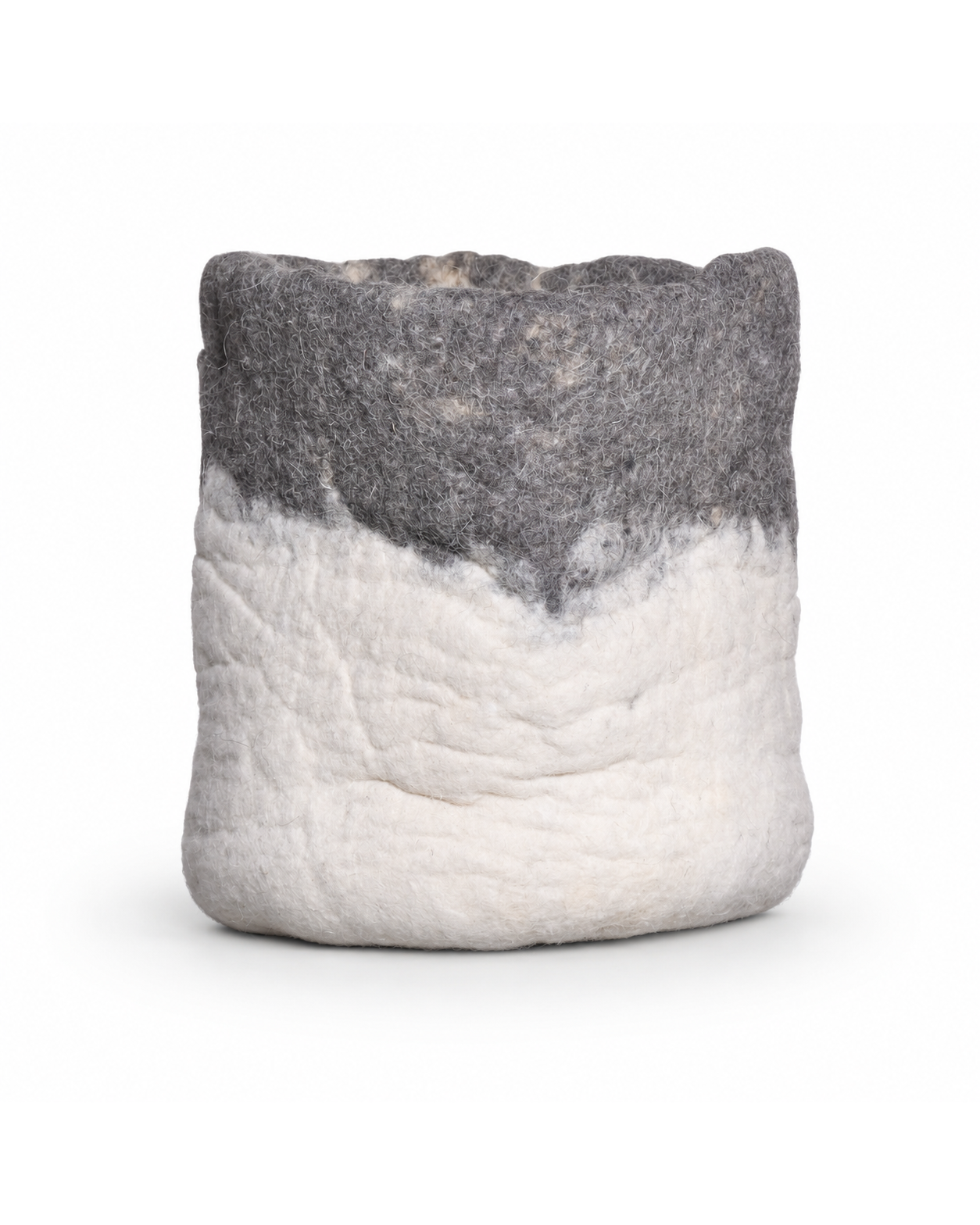 New Zealand Wool Basket ( Dyed Light Grey On Base)