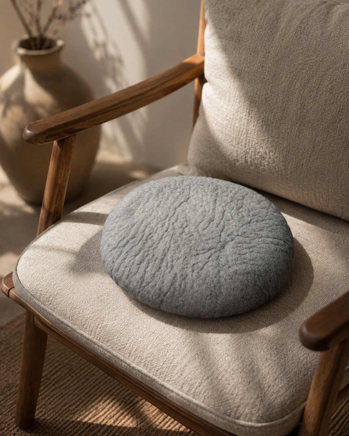 New Zealand Wool Tush Cush Seat Pad (Silver Grey)