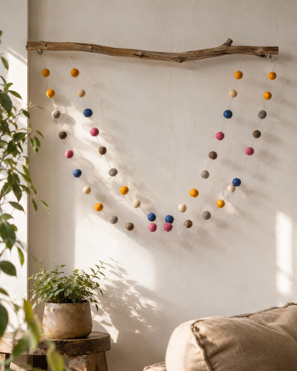 Micro Pom Pom Garlands Set Of 4