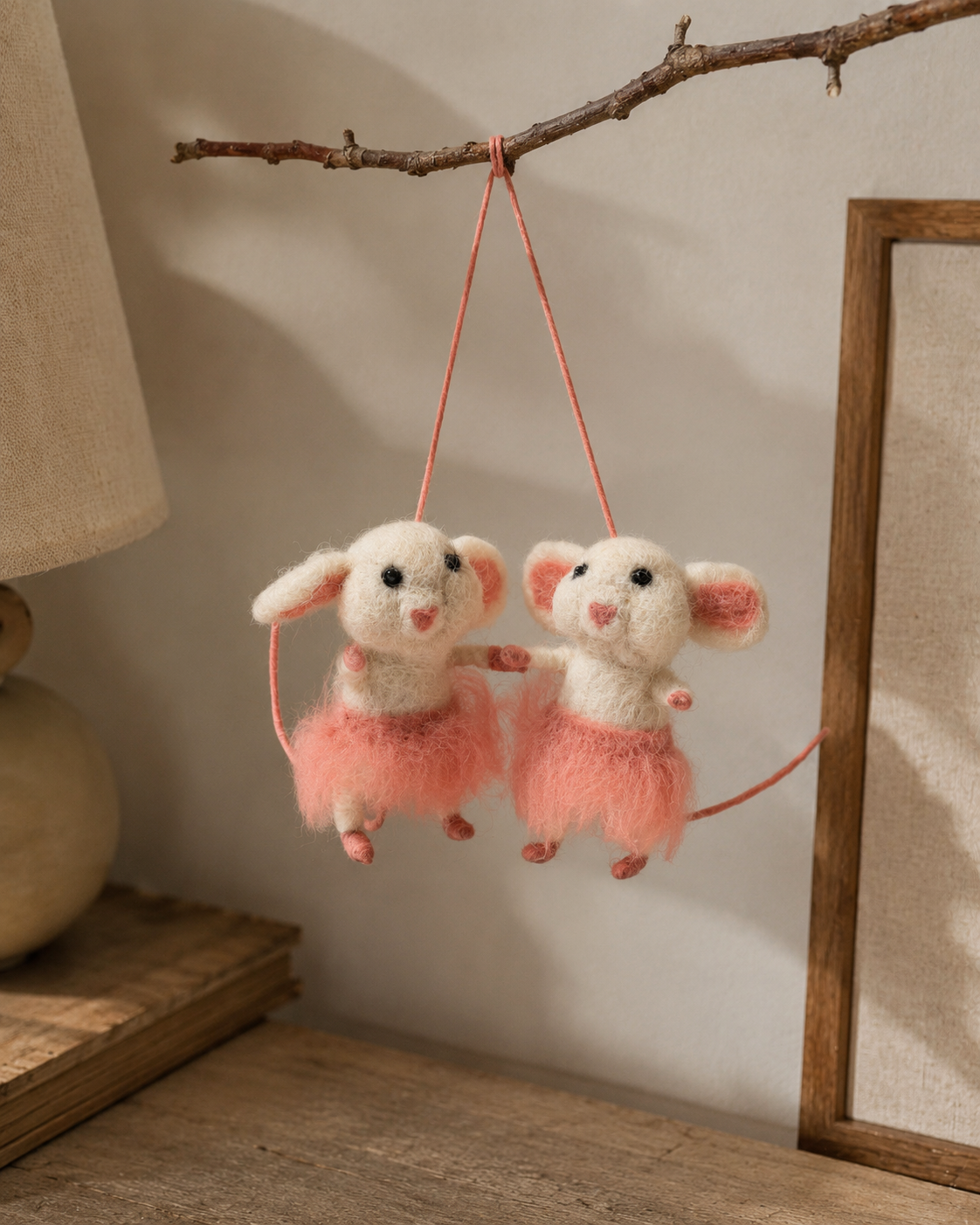Wool Felt Doe with Skirt (Set of 2)
