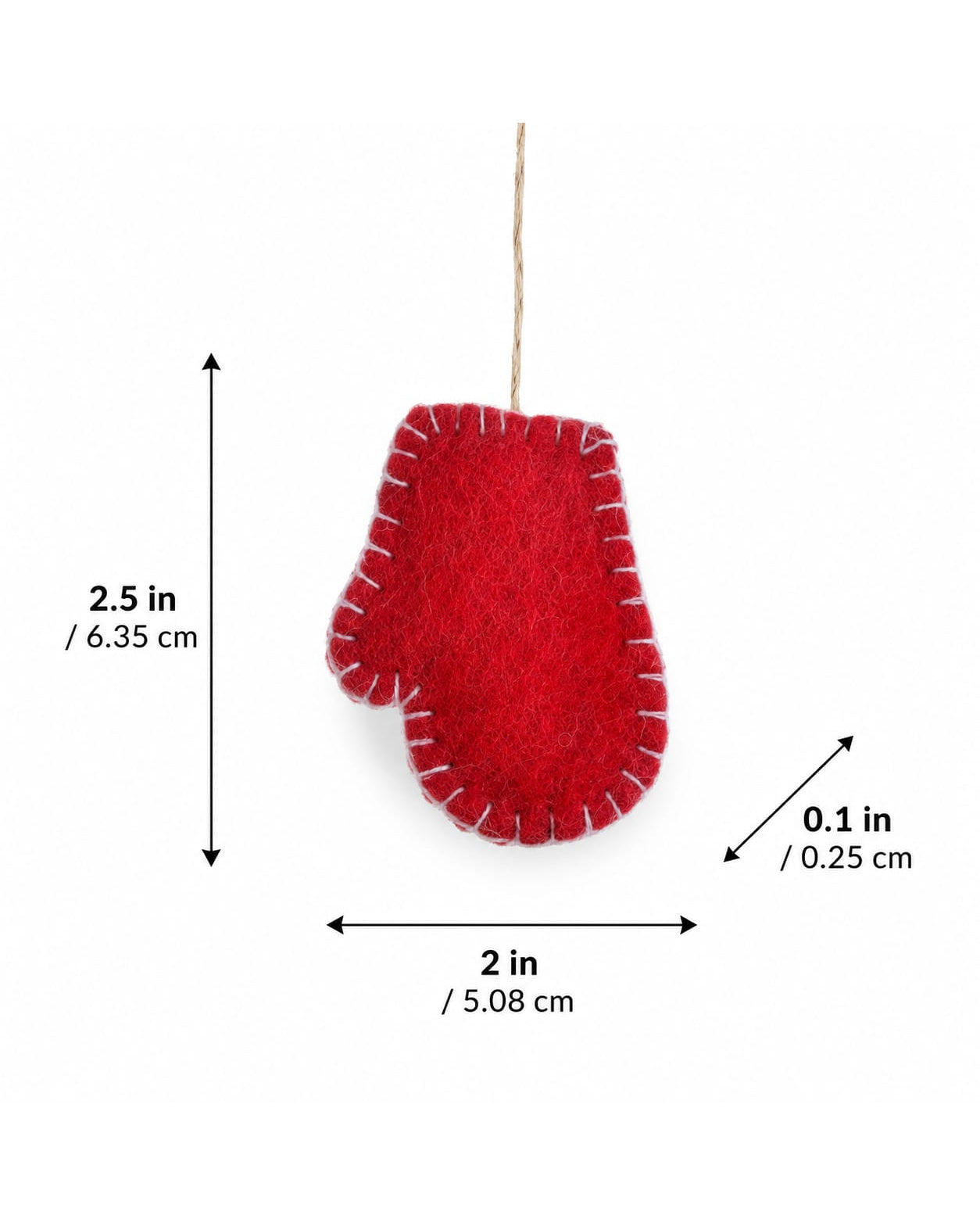 Mini Christmas Gloves Set of 3 hanging ornament