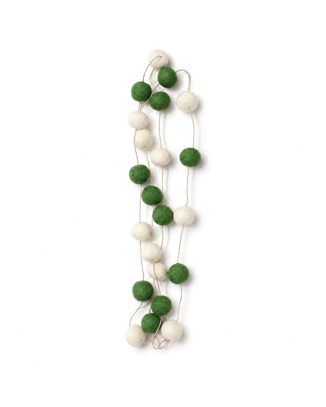 Felt Pom Pom Garland Large (Green & Off White)