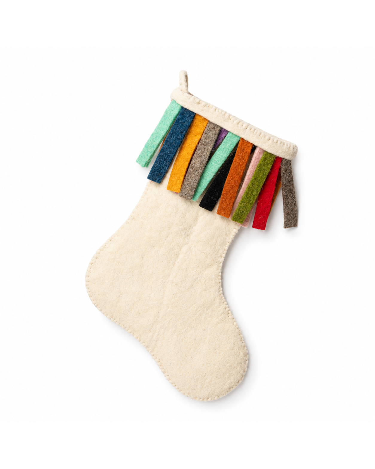Wool Felt Multicolor Christmas Stocking