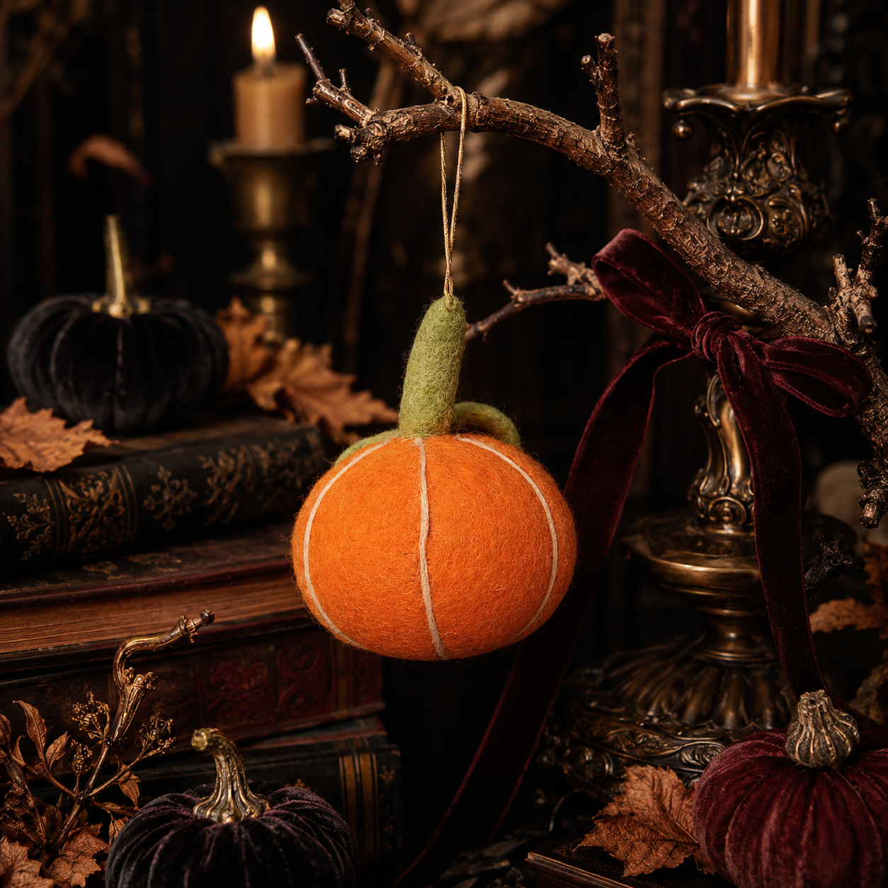Hanging Single Pumpkin hanging ornament