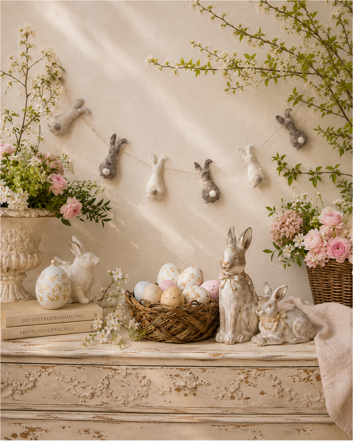 Felt Easter Stuffed Bunny Garland