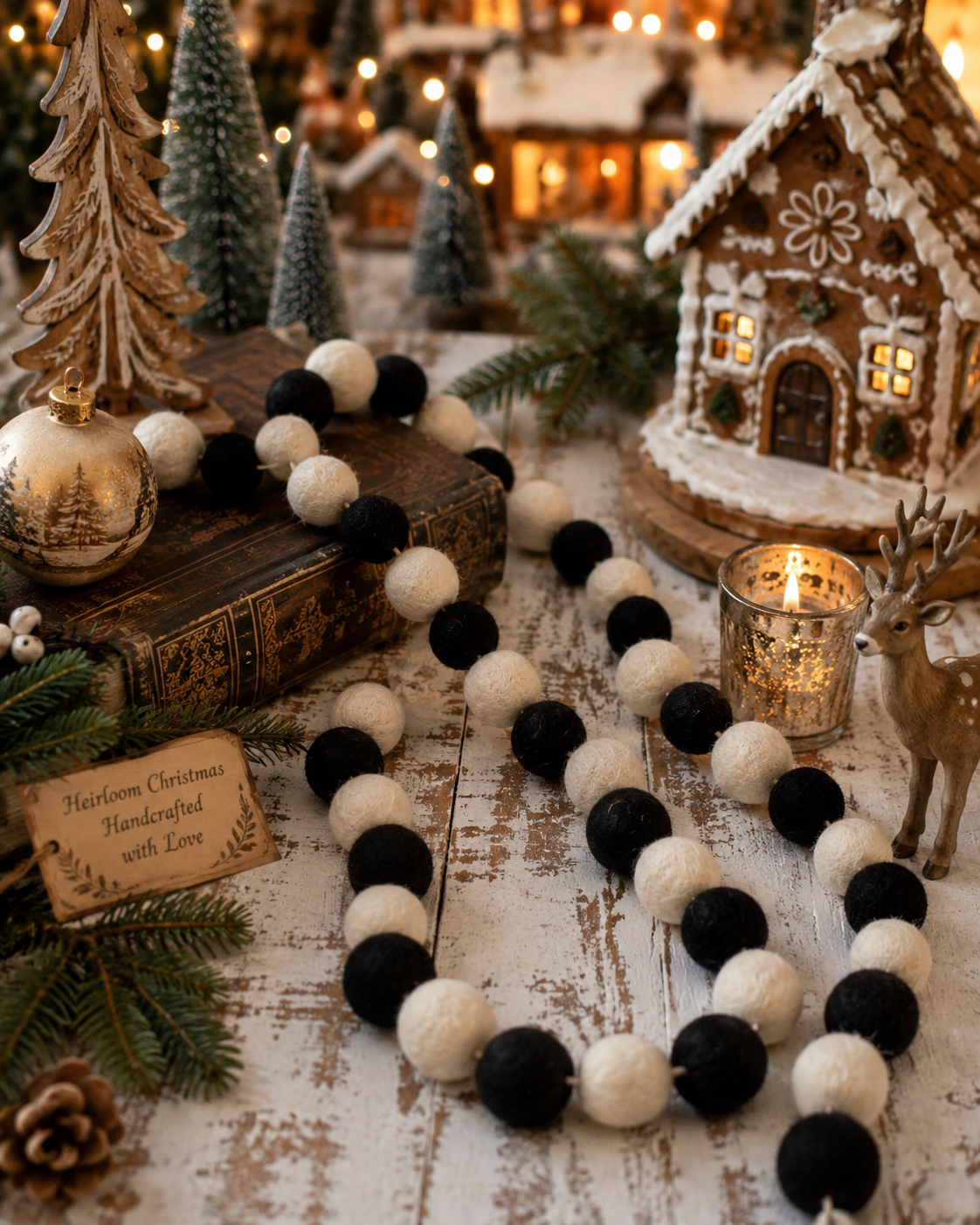 Felt Pom Pom Garland Set Of 2