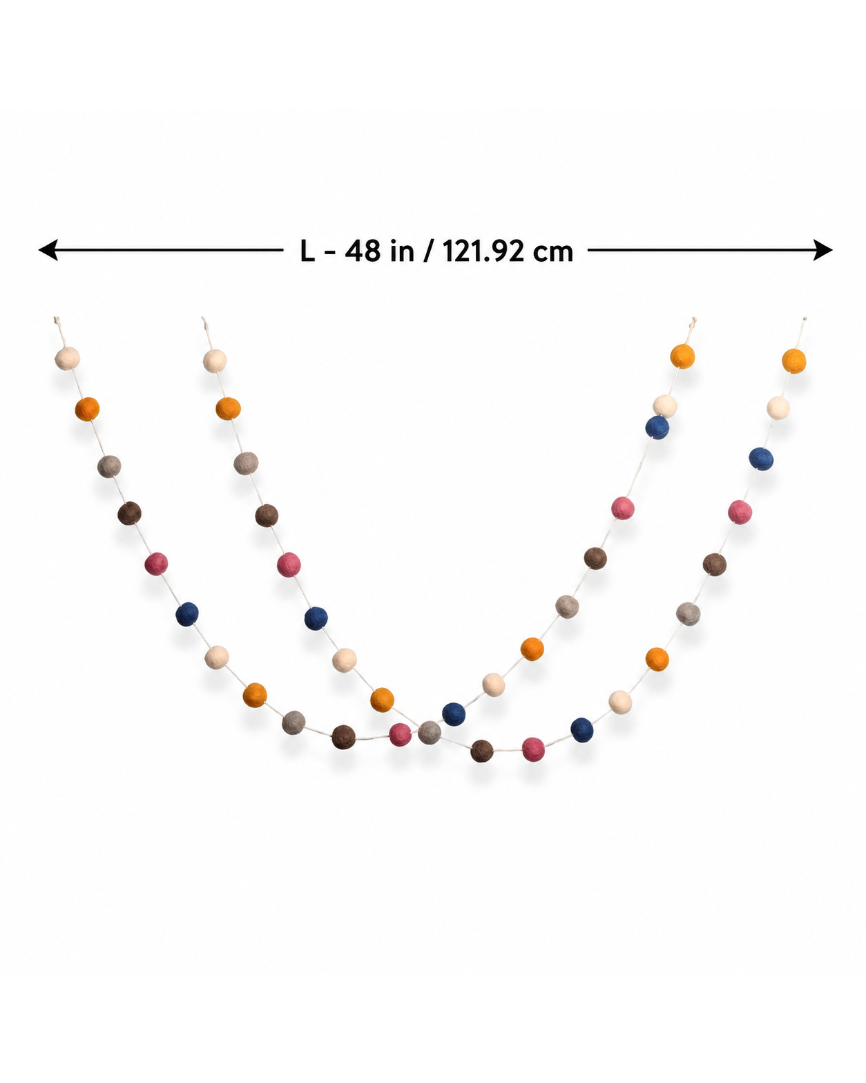 Felted Pom Pom Garlands Set Of 2