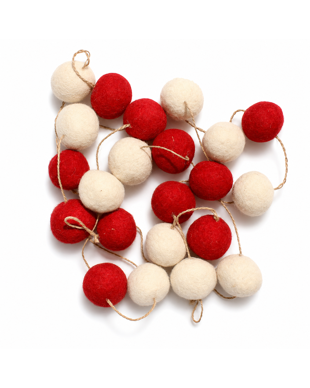 Pom Pom Garland 144 Red And Off White