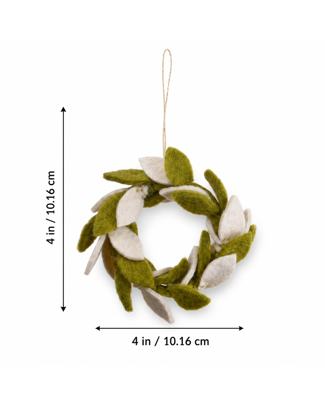 Mini Leaves Wreath(Green And Grey) hanging ornament