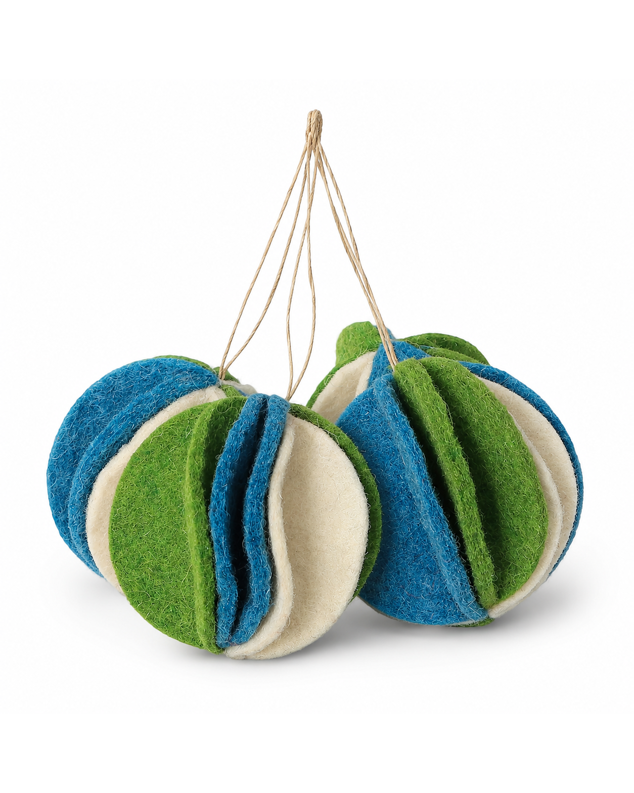 Hanging Ball Flower Bauble (Blue, Green And Off-White) Set Of 4 hanging ornament