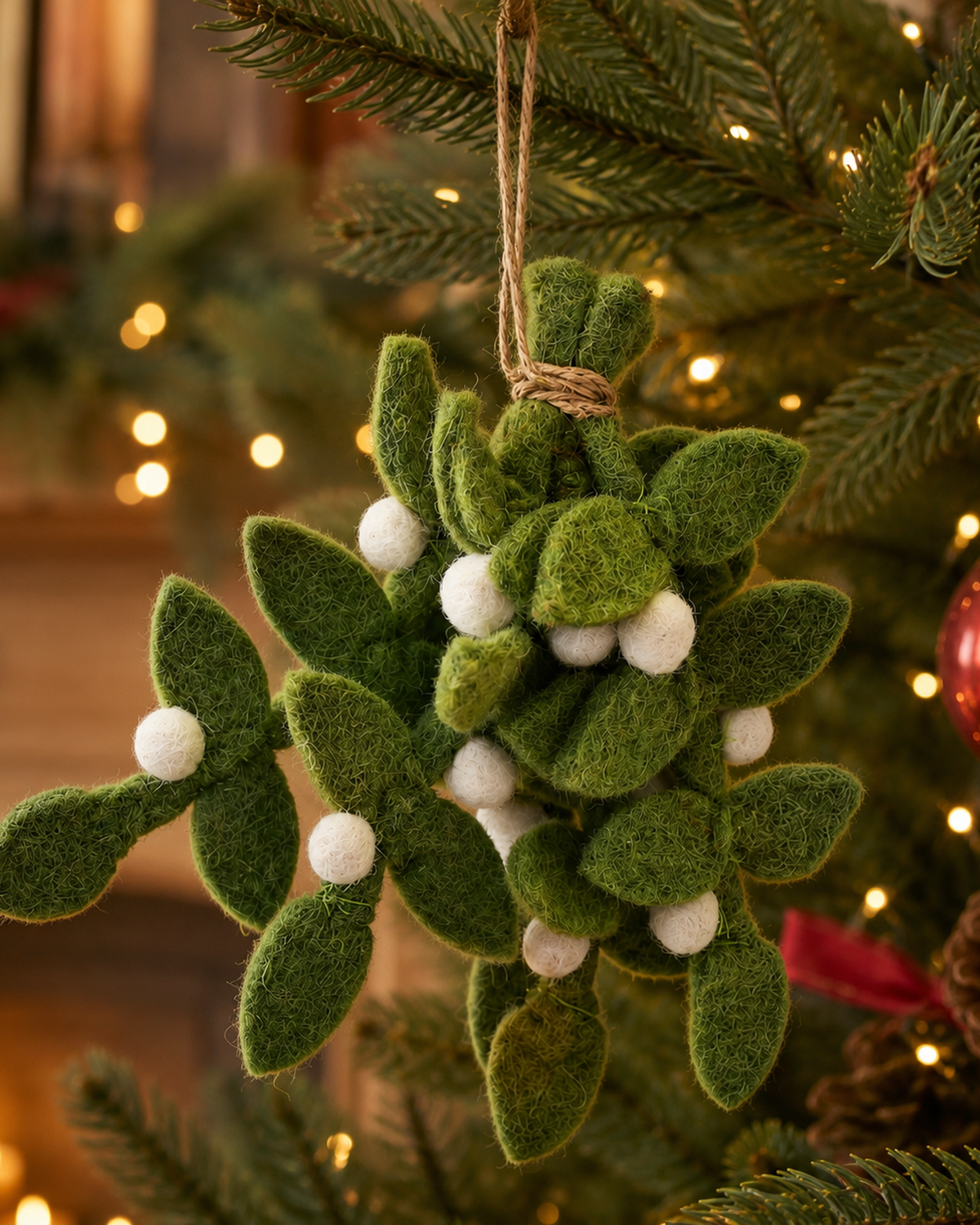 Felt Mistletoe(Light Green) hanging ornament