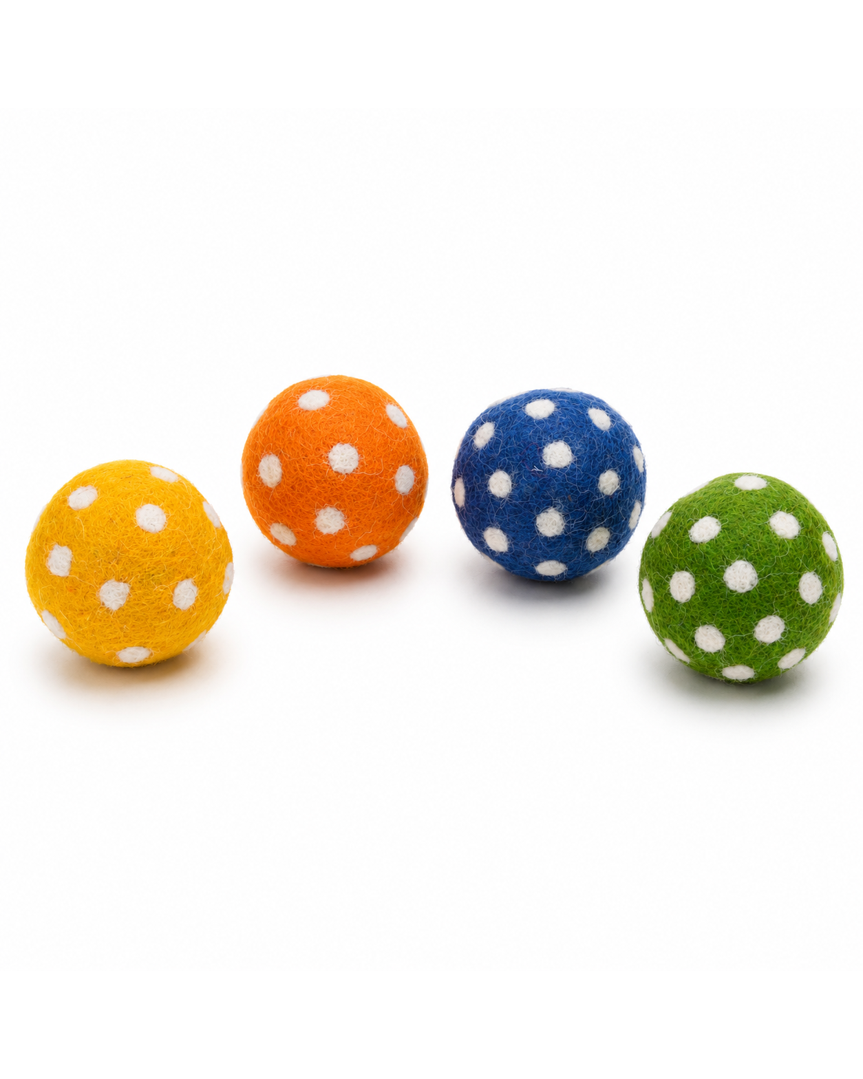 New Zealand Wool Paddy Balls (Yellow, Blue, Green And Orange)