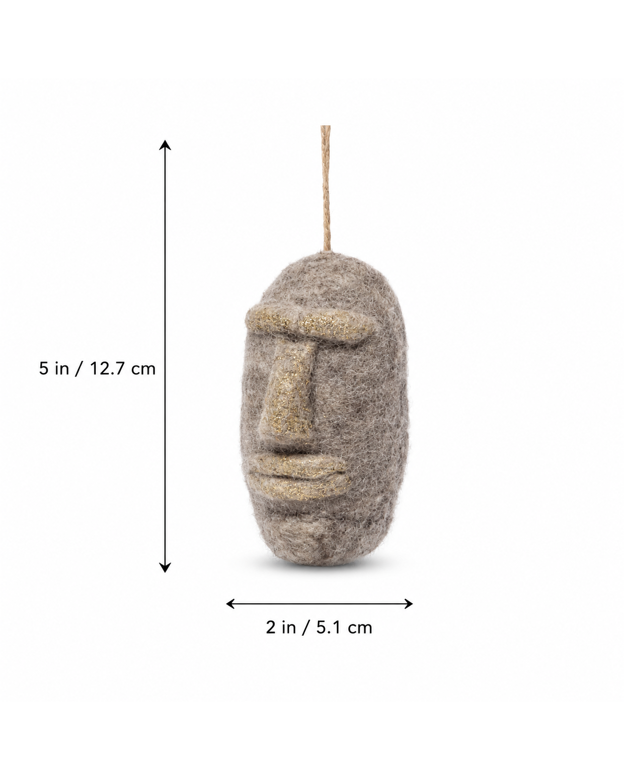 Felt Easter Island (Grey) hanging ornament