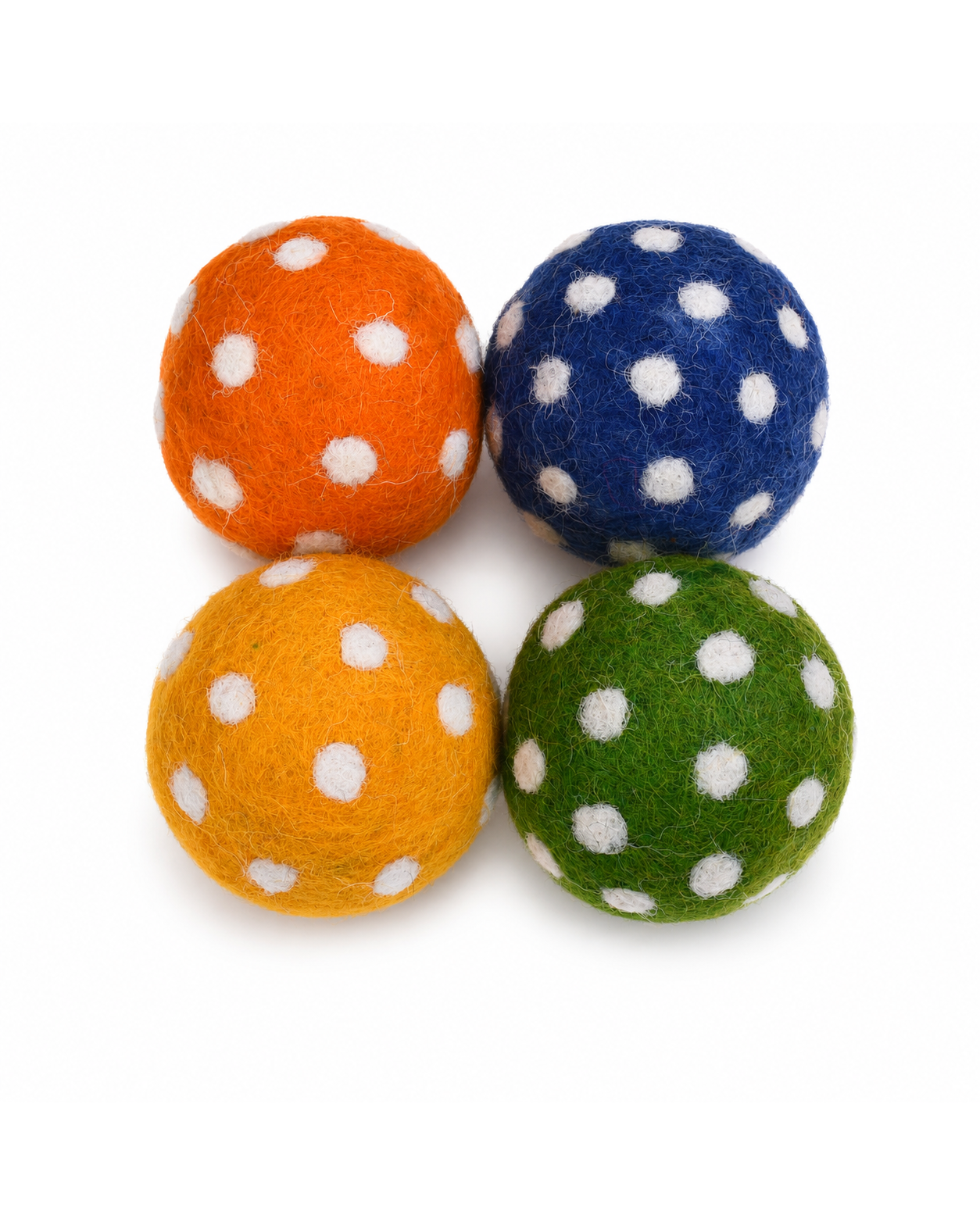 New Zealand Wool Paddy Balls (Yellow, Blue, Green And Orange)