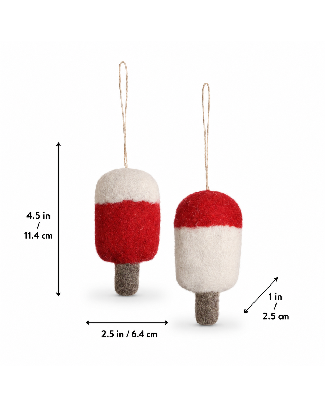 Christmas Candy Stick Set of 2 hanging ornament