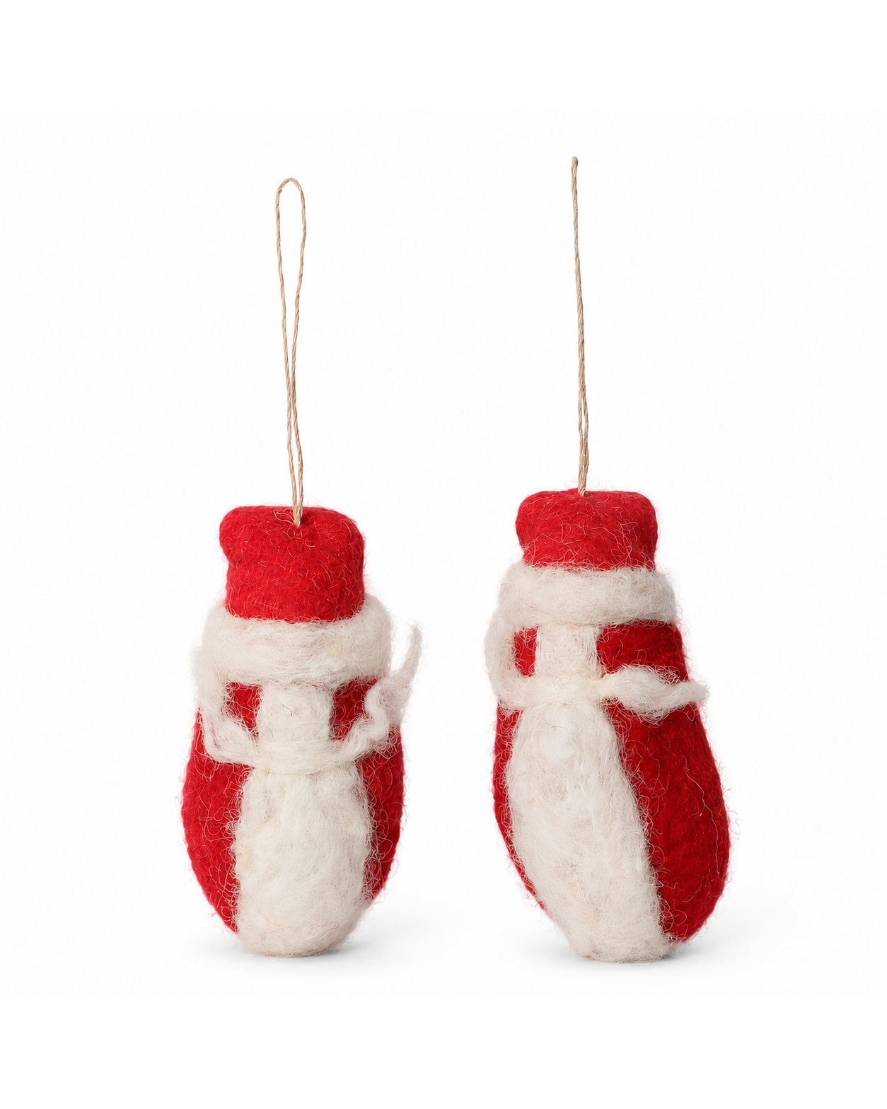 Santa With Beard And Moustache (Set Of 2) hanging ornament