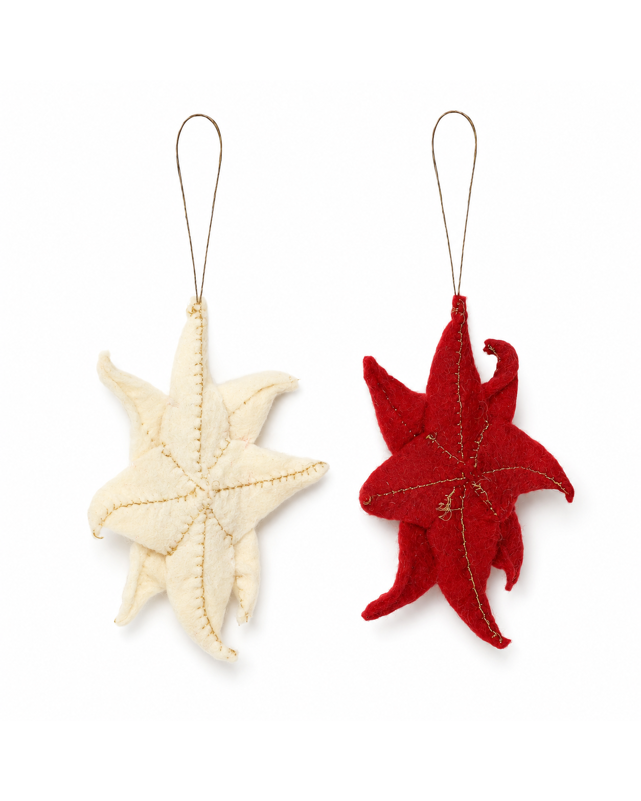 Moravian Star ( Red And White ) (Set Of 2) hanging ornament