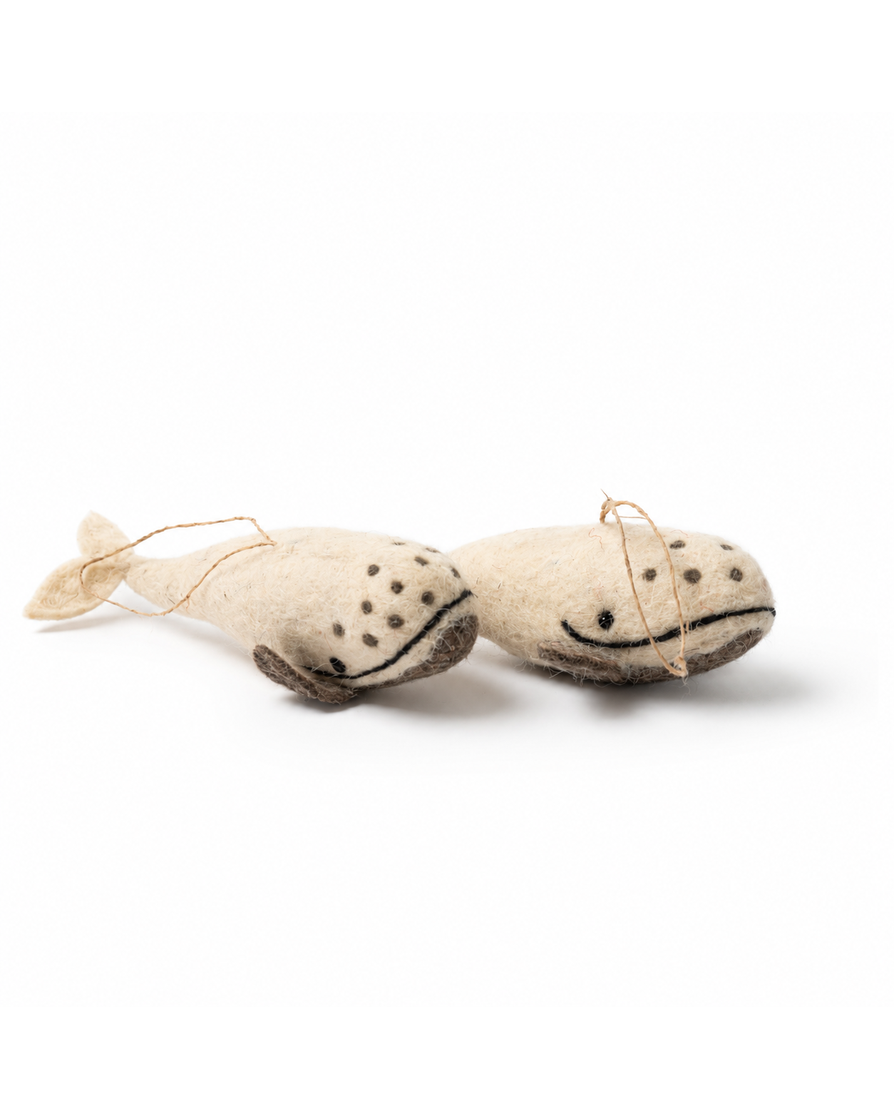 Wool Felt Whale Ornament (Set of 2)