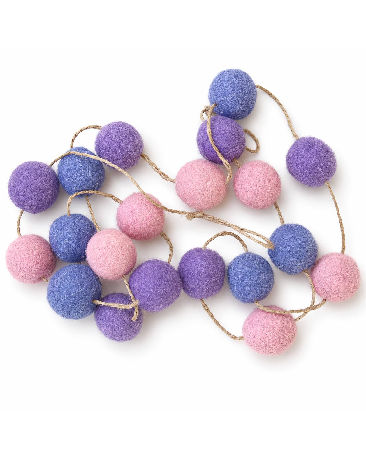 Felted Pom Pom Garland Set Of 2
