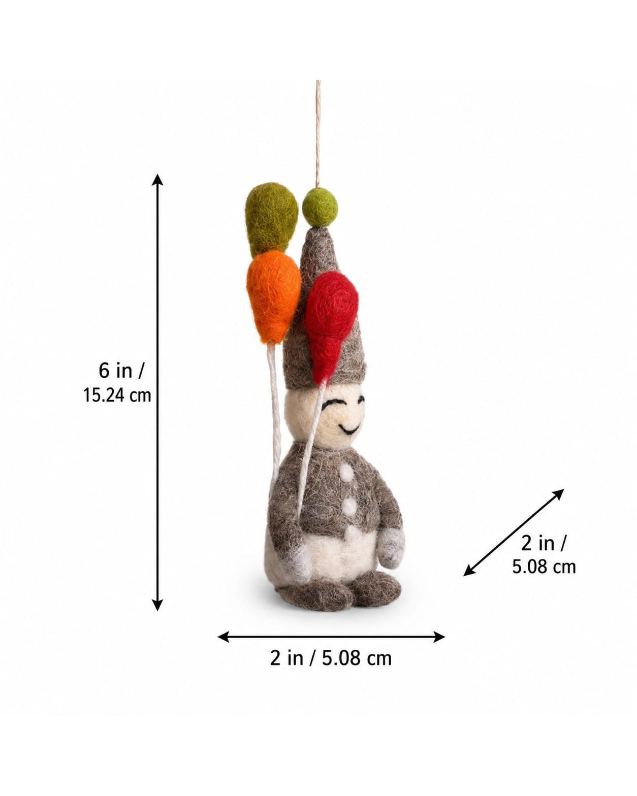 Elf Balloon Boy hanging ornament