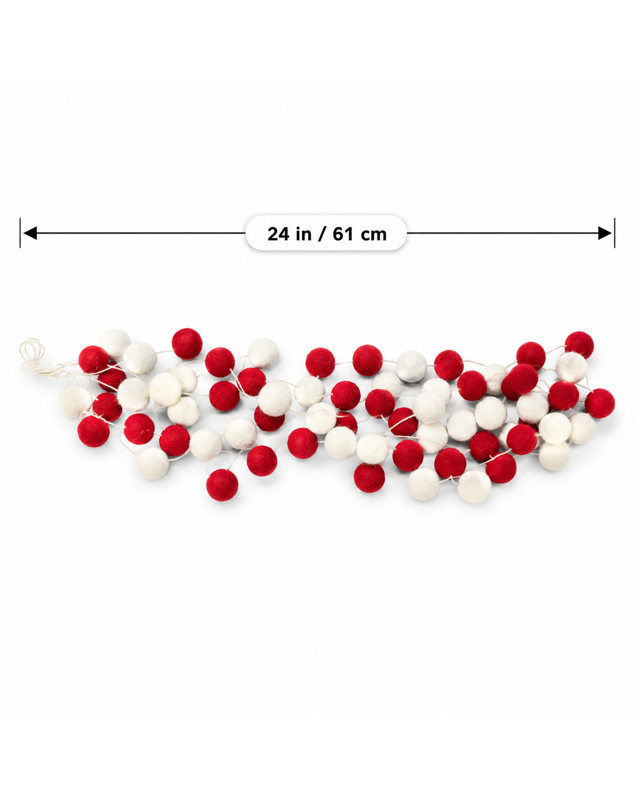 Micro Felt Pom Pom Garland Set Of 4