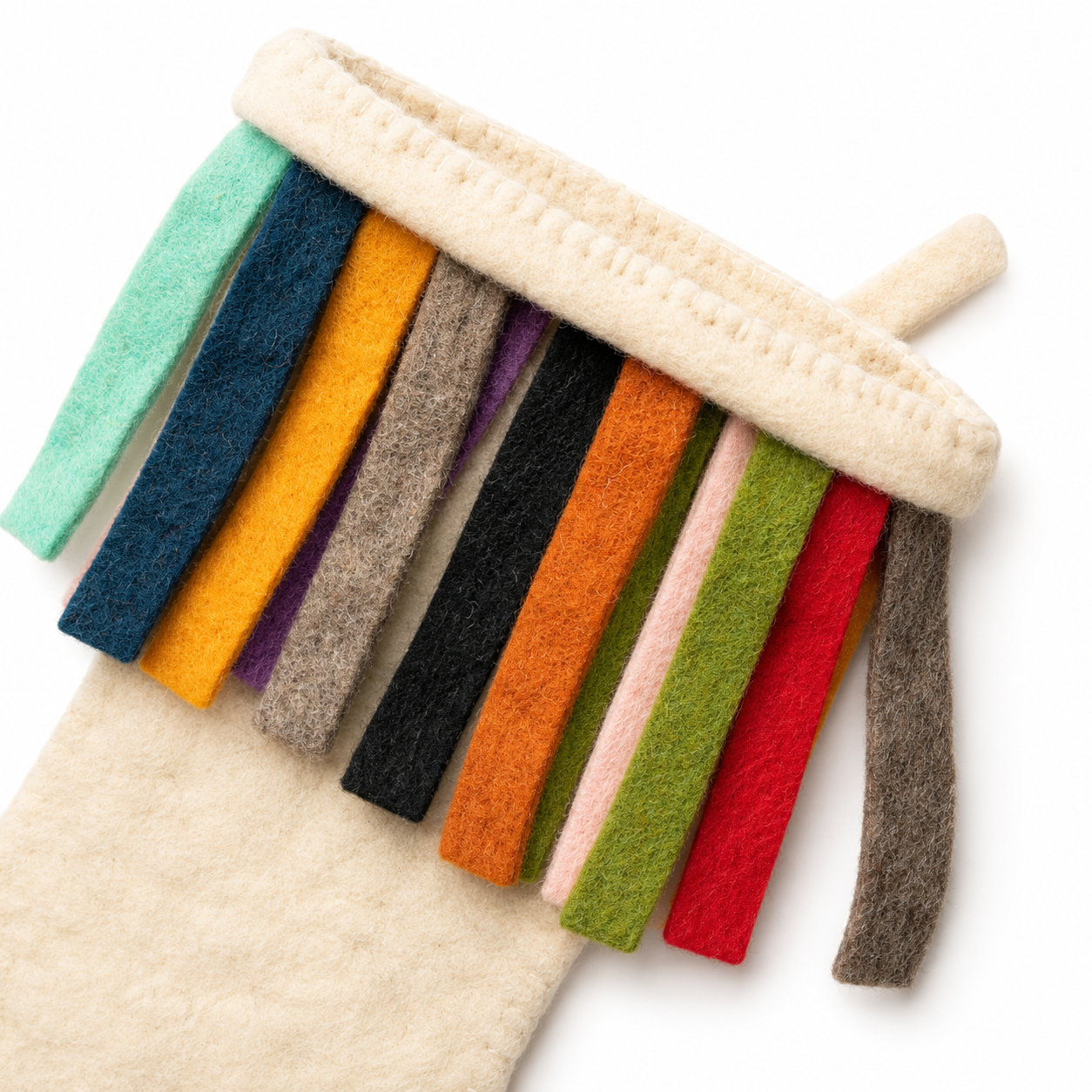 Wool Felt Multicolor Christmas Stocking