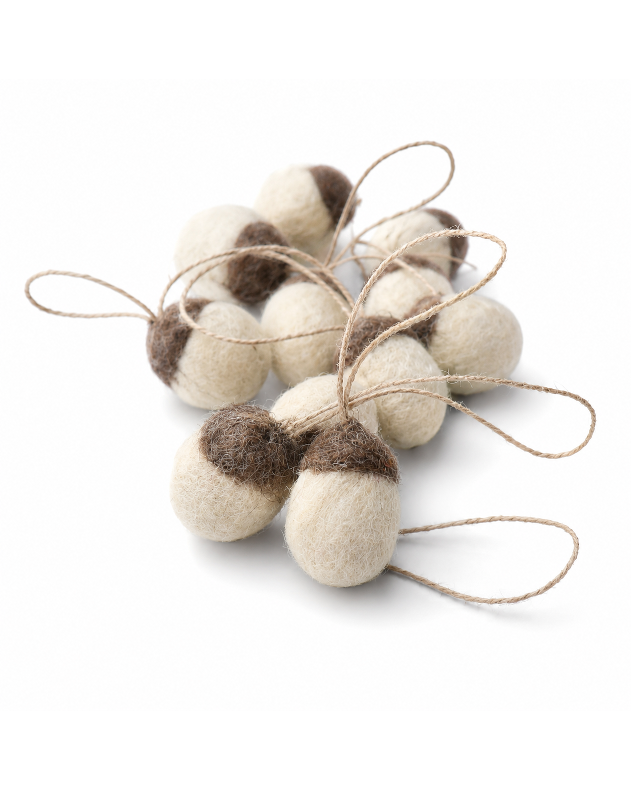 "New Zealand Wool Acon (Natural Grey And White) Set Of 12   hanging ornament"