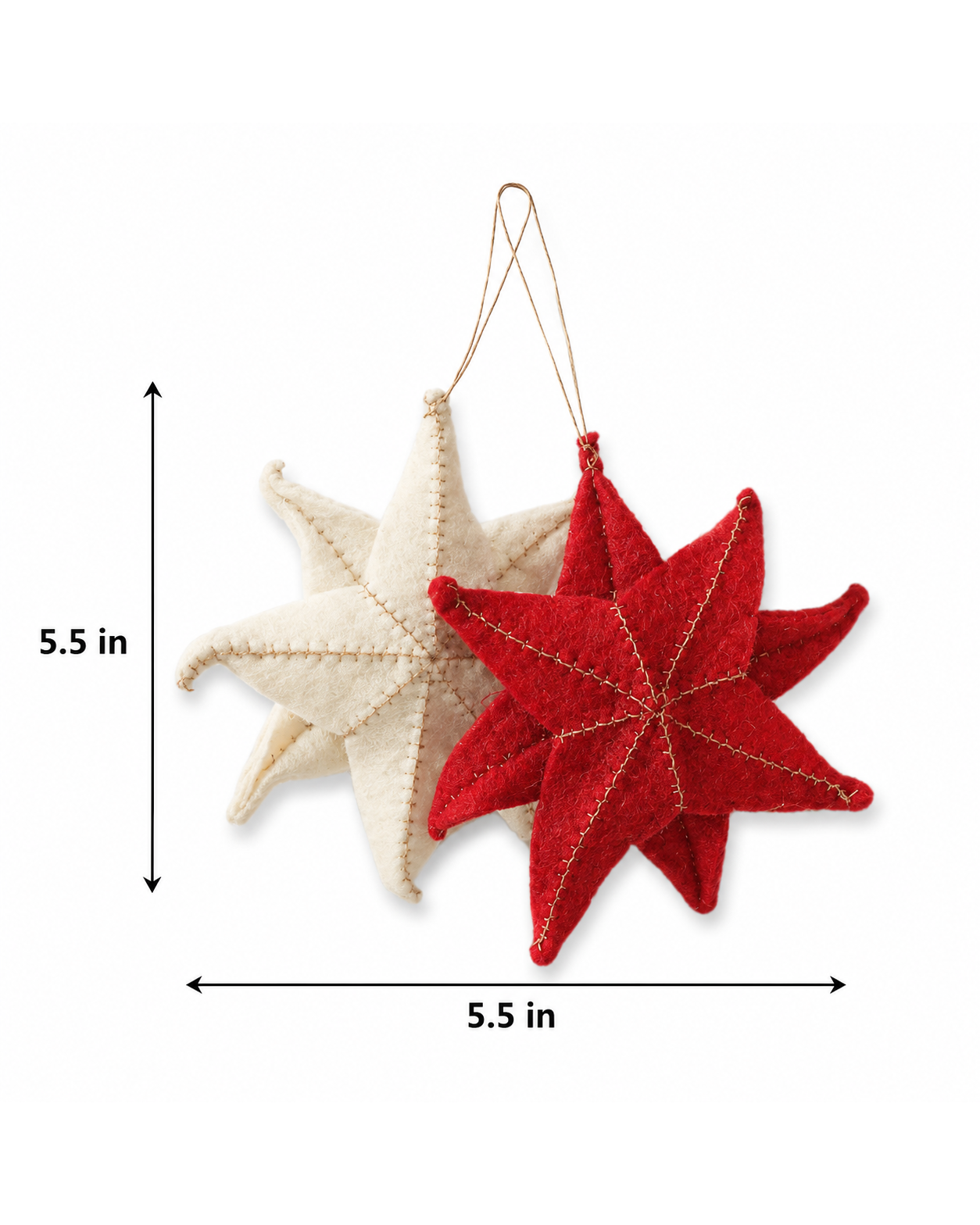 Moravian Star ( Red And White ) (Set Of 2) hanging ornament