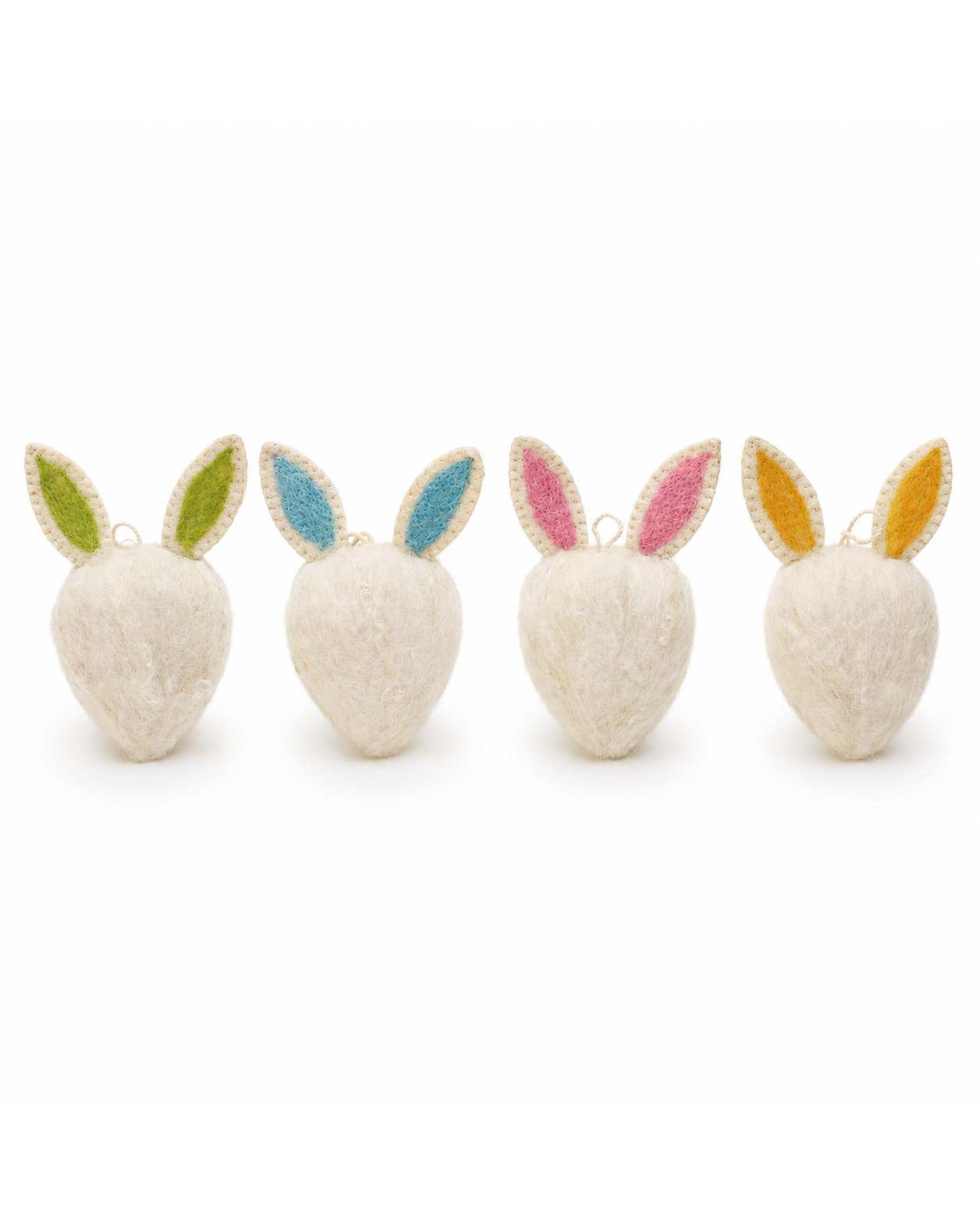 Felt Bunny Face Small Set of 4 hanging ornament