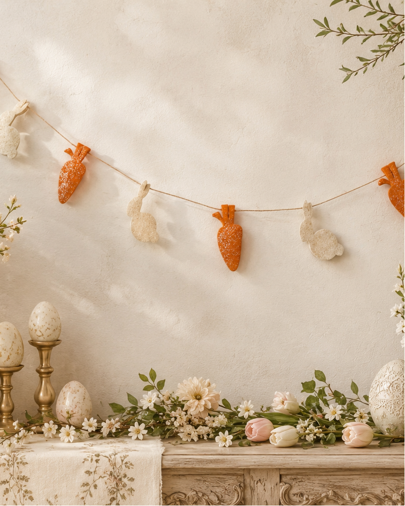 Felt Easter Bunny And Carrot Garland