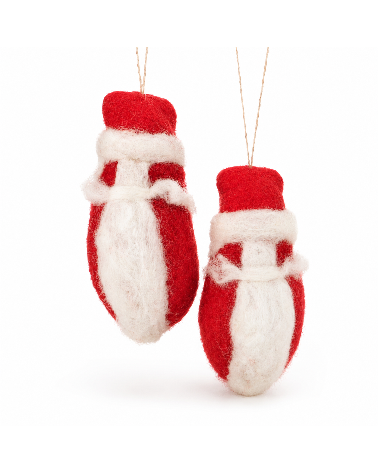 Santa With Beard And Moustache (Set Of 2) hanging ornament