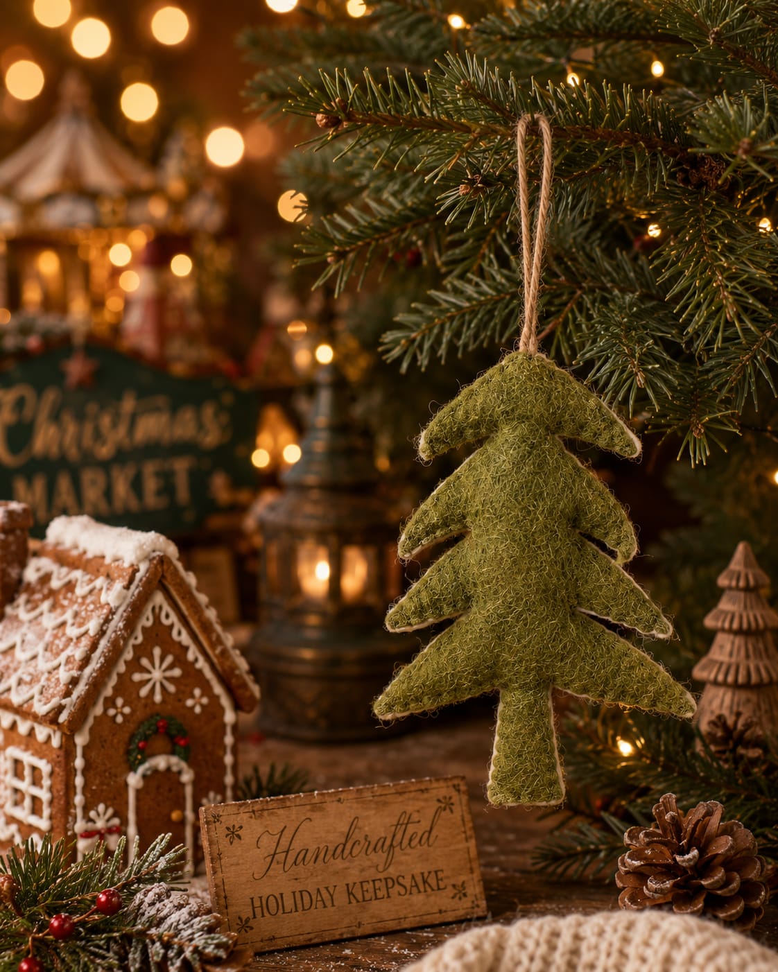 Small Christmas Tree Green Set Of 3 hanging ornament