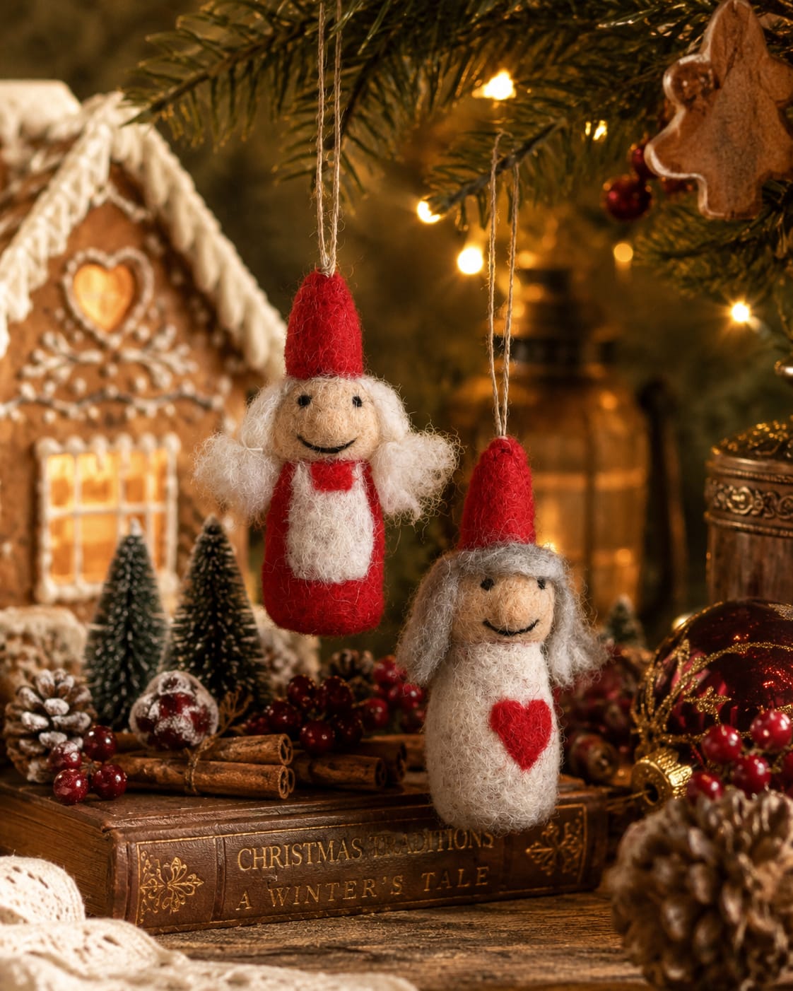 Pixie Boy + Pixie Girl hanging ornament