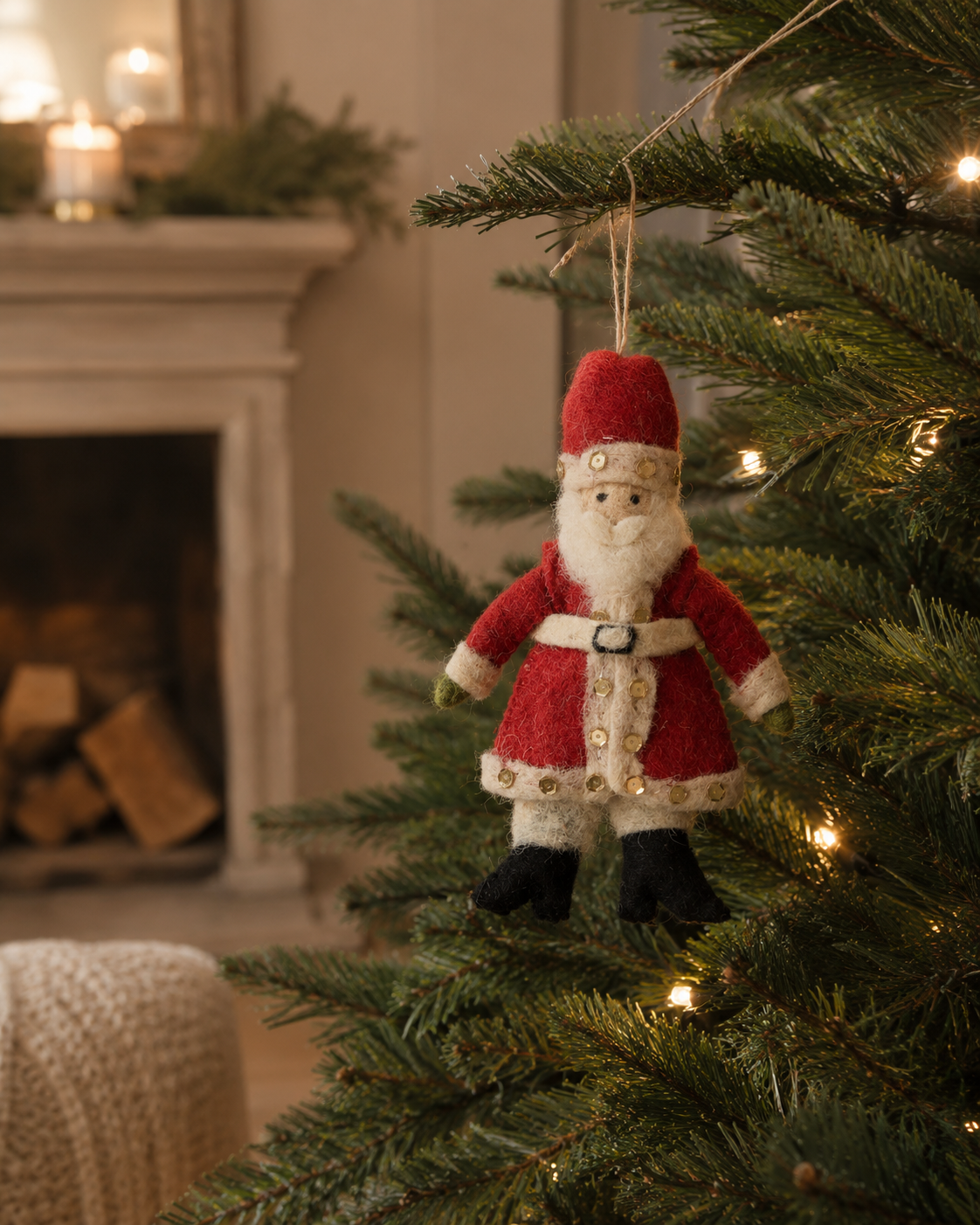 Wool Felt Christmas Santa Claus Ornament