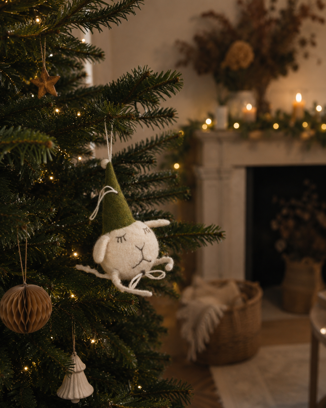 Felt Bauble Mouse With Cap