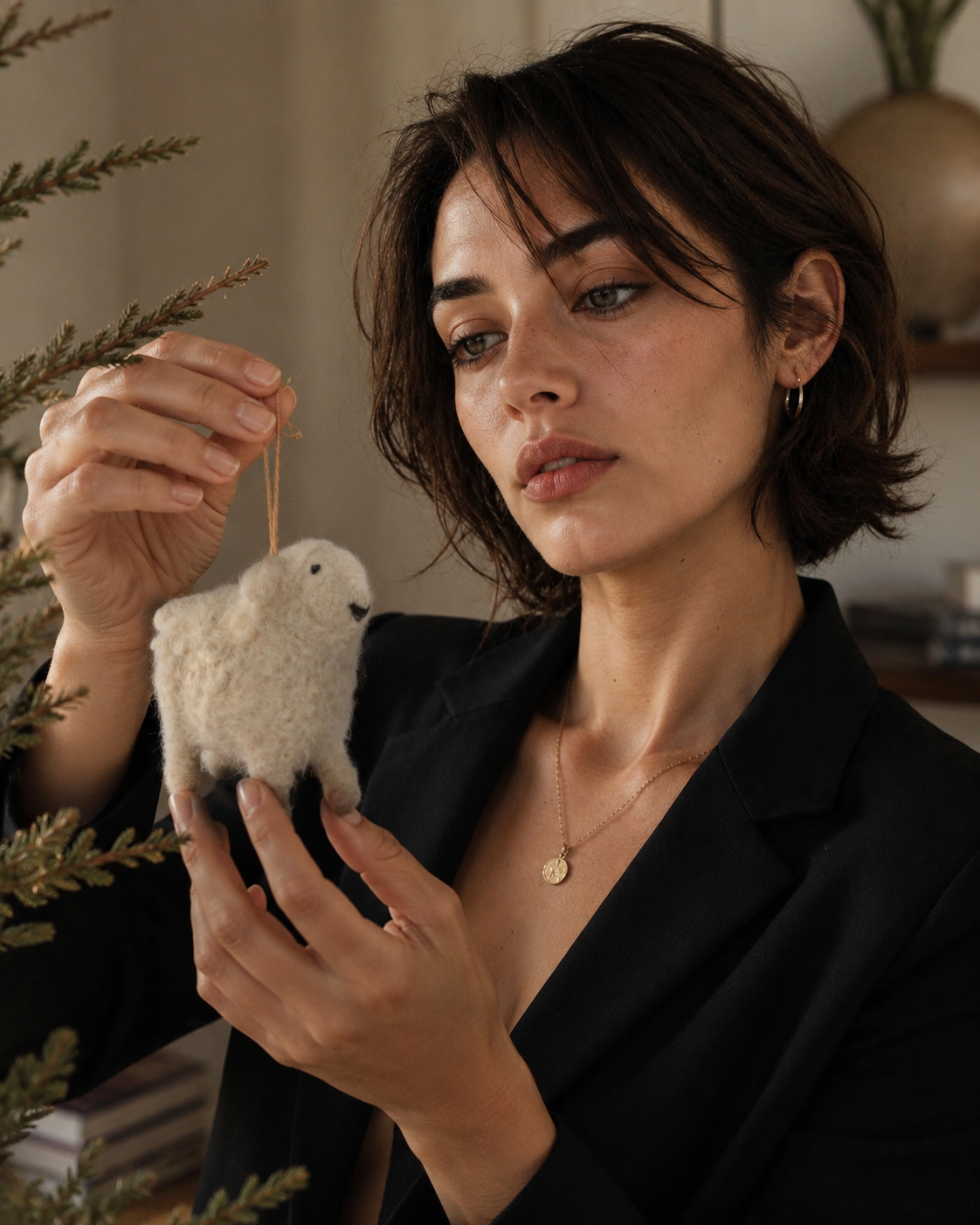 Wool Felt Sheep Ornament