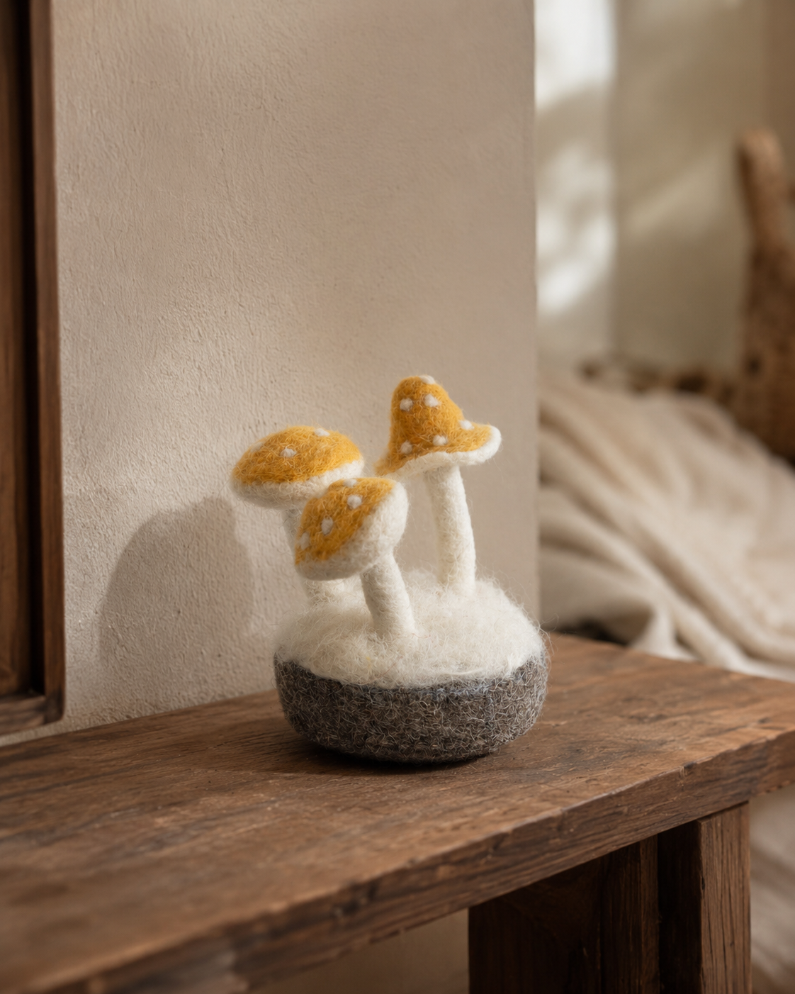 Needle Felted Tabletop Mushroom