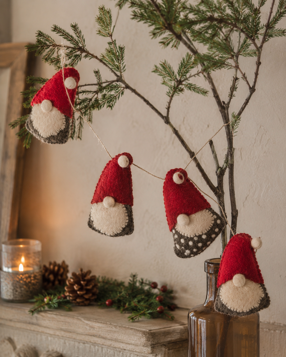 Wool Felt Santa Garland
