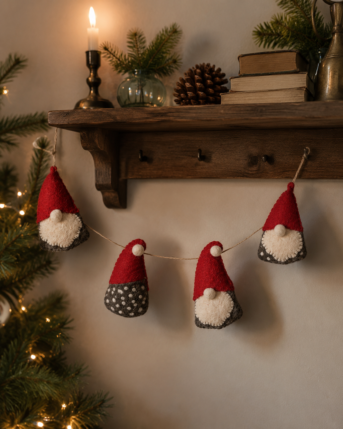 Wool Felt Santa Garland