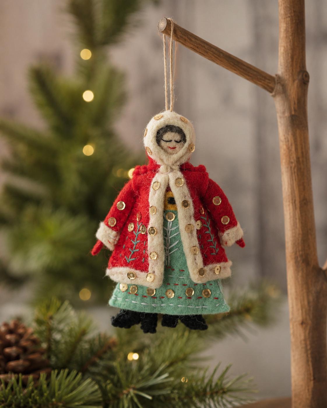 Felt Santa Doll Christmas Ornament