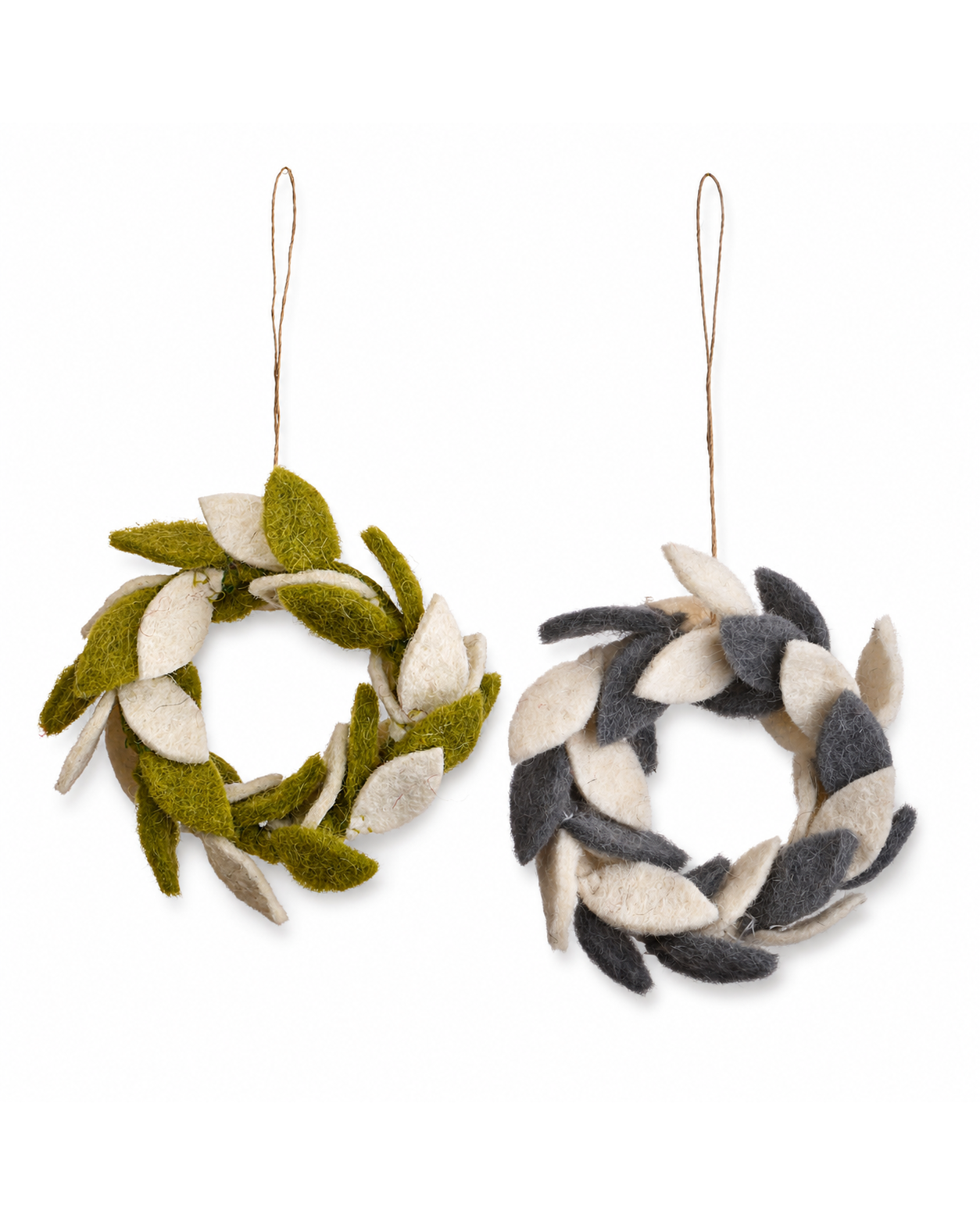Mini Leaves Wreath(Green And Grey) hanging ornament