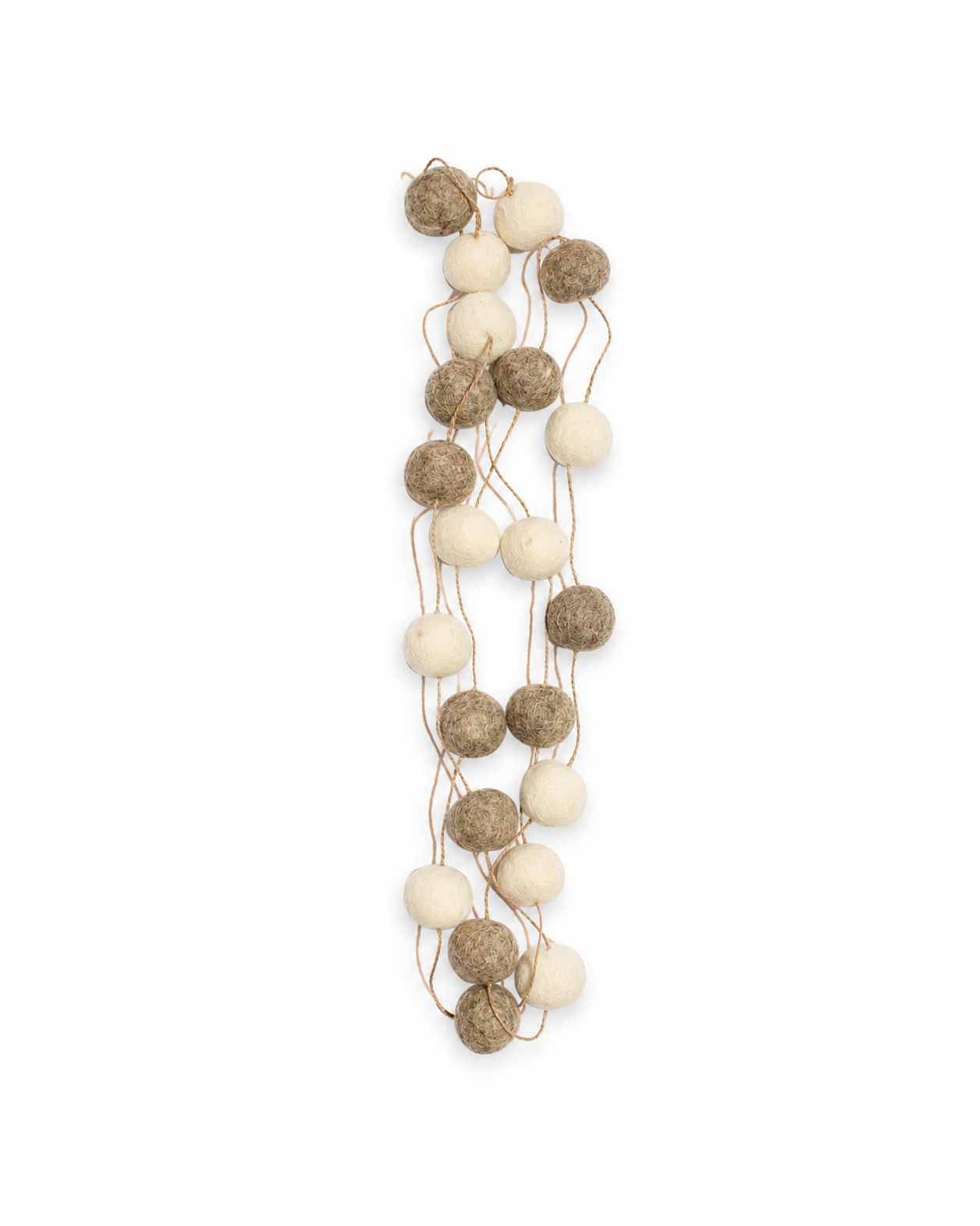 Felt Pom Pom Garland Large (Brown & Off White)