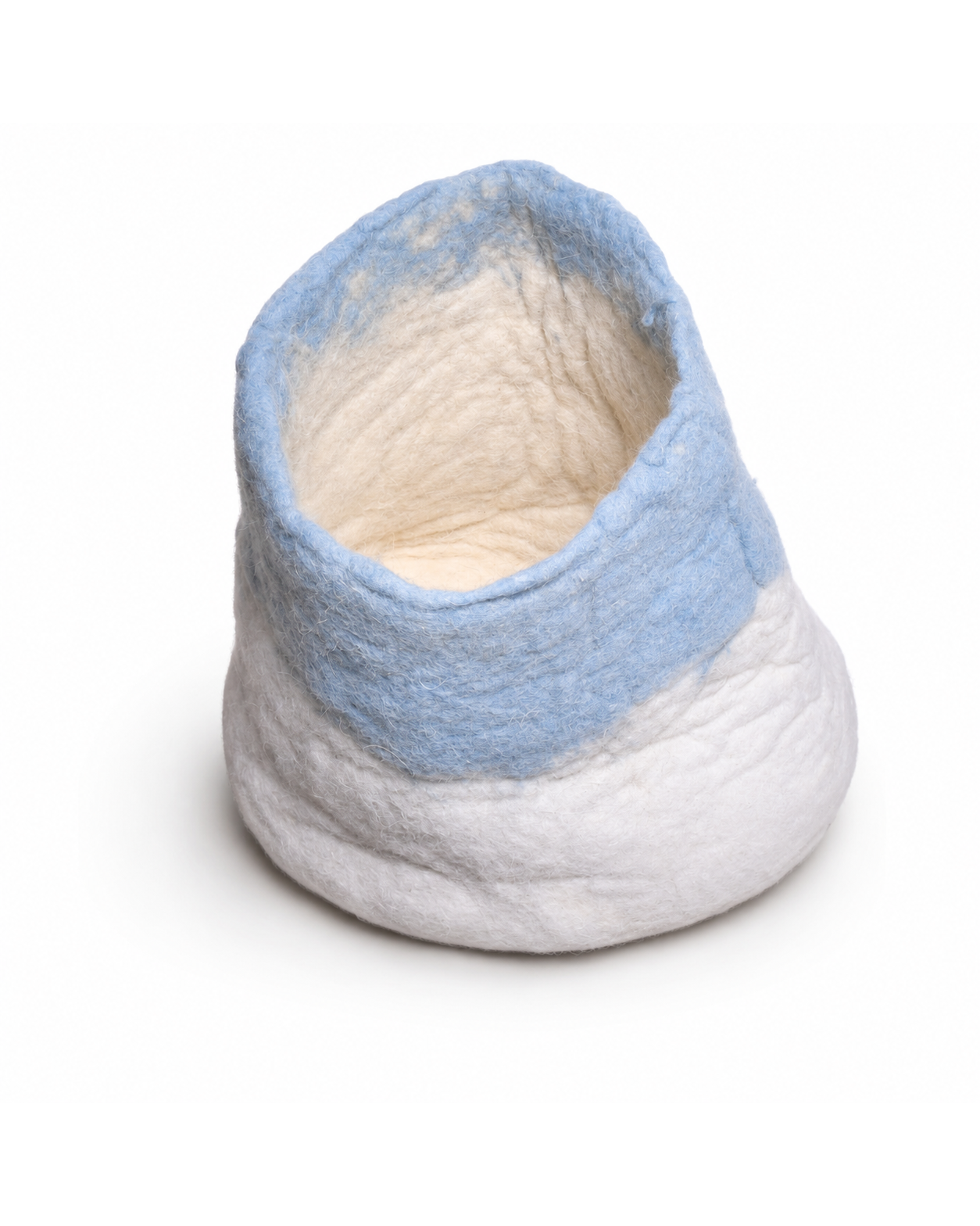 New Zealand Wool Basket (Natural White On Top+Natural Grey On Base)