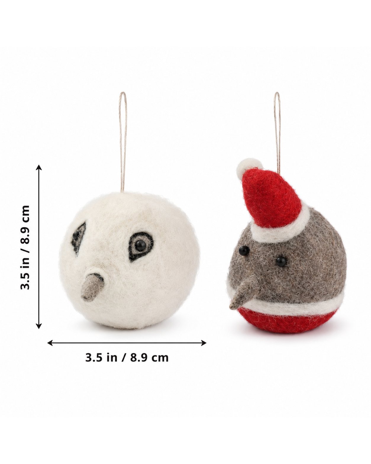 Robin Bird And Owl Bauble (Set Of 2) hanging ornament