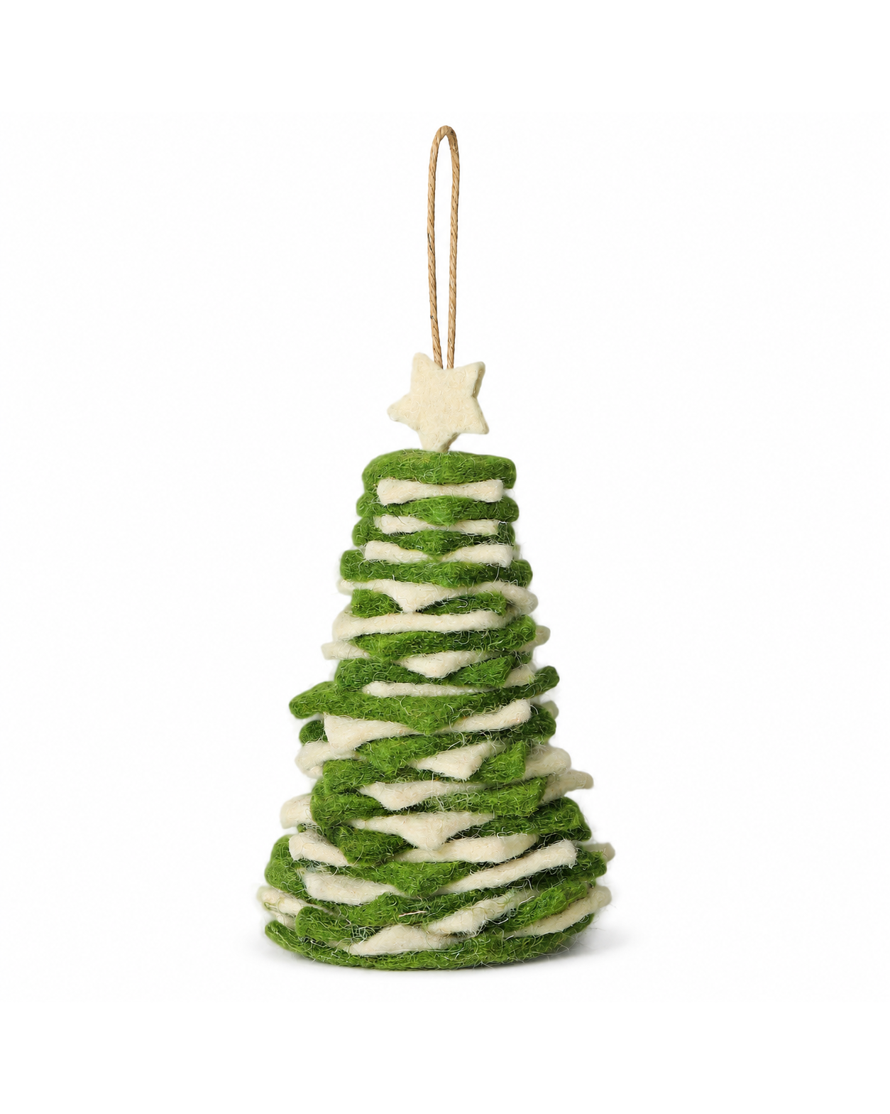 Hanging Christmas Tree (Green And Off-White) (Large) hanging ornament