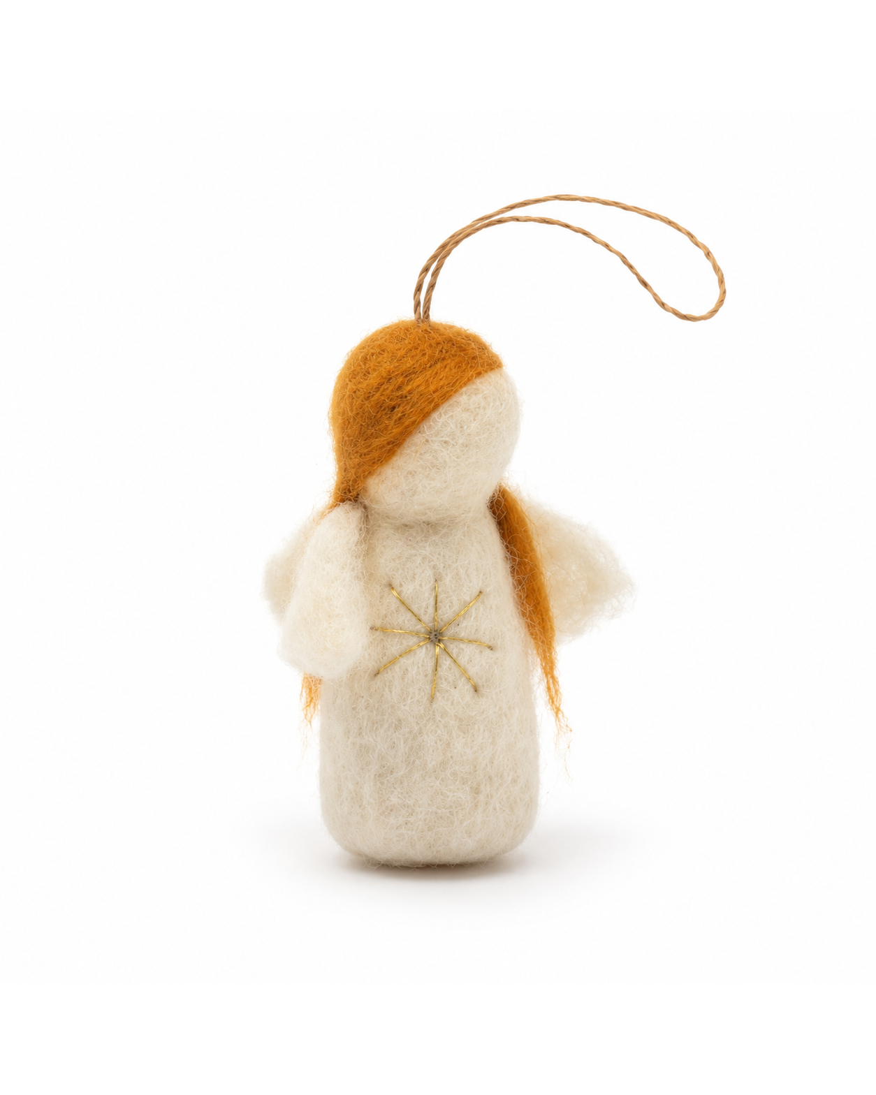 Wool Felt Christmas Angel Ornament set of 2